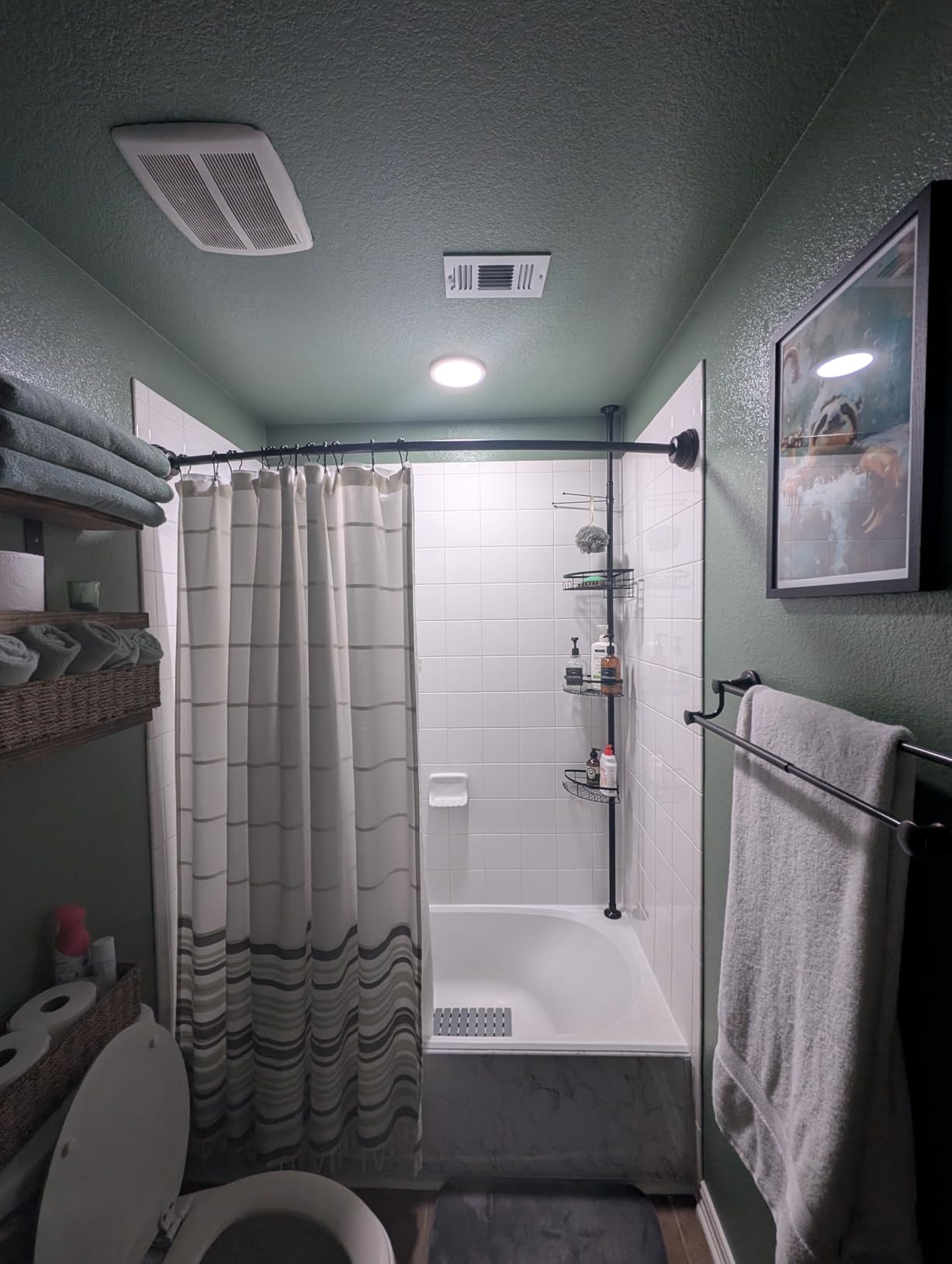 Gotopceed Rechargeable Motion Sensor Ceiling Light with Remote - Magnetic Wireless Ceiling Light Battery Powered for Closet Shower Stairs Shed Hallway ect - Customer Photo 1