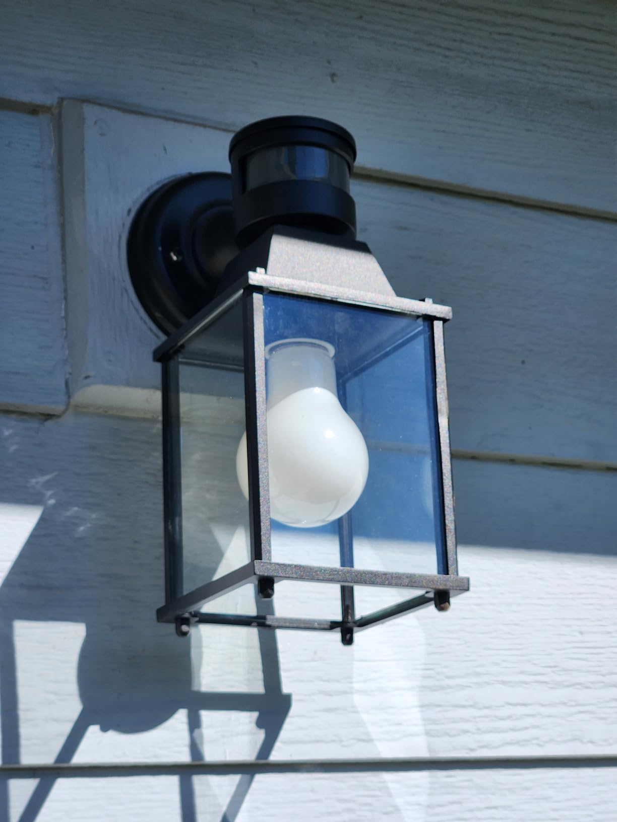 COTTAGE LIFE Motion Sensor Outdoor Wall Light Fixtures, 2 Pack Black Exterior Wall Sconces, Waterproof Outdoor Porch Lights for Front Door, Garage, Patio, Entryway - Customer Photo 1