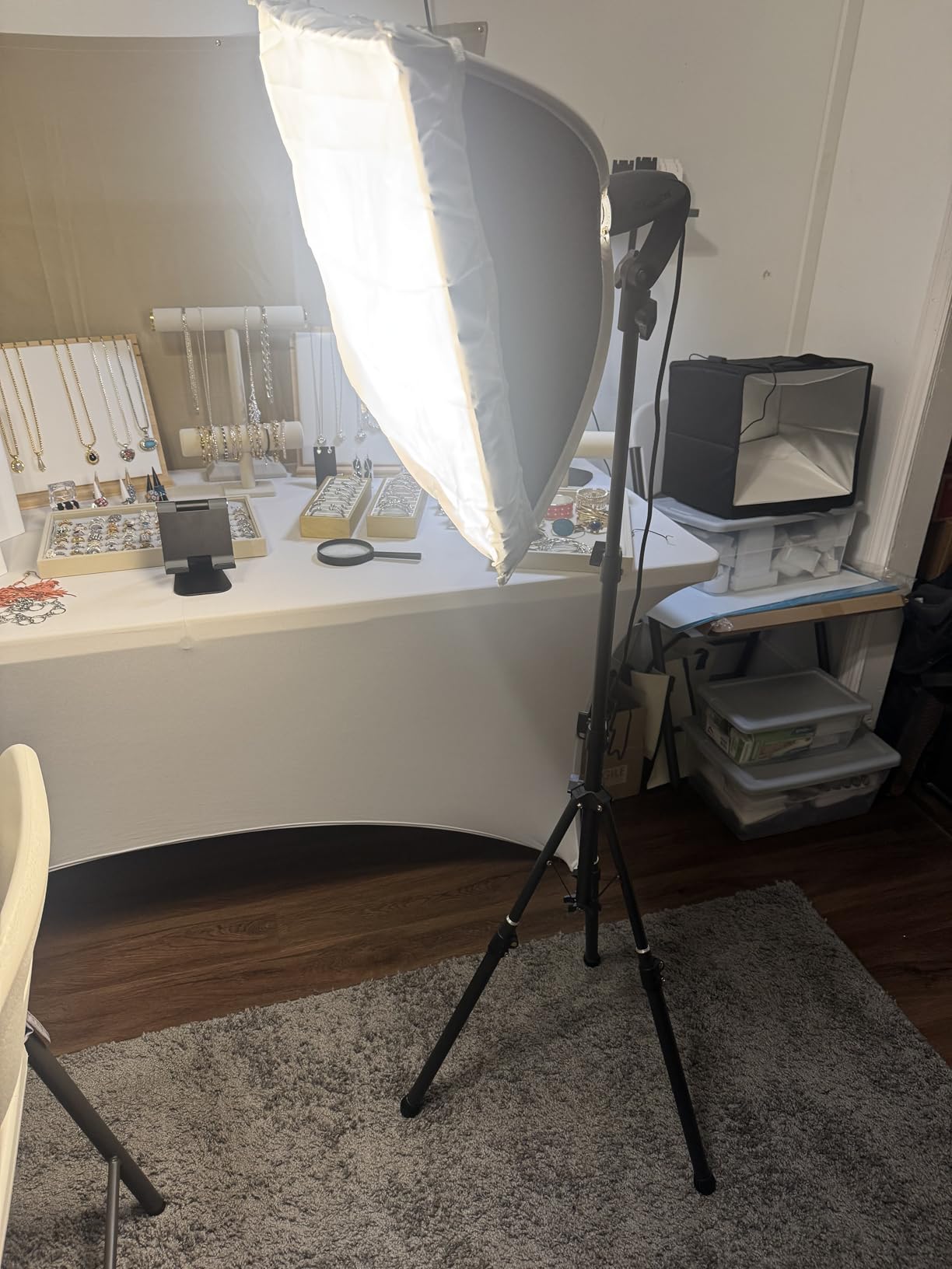 LINCO Lincostore Softbox Photography Lighting Kit 16'' x 16'' Professional Softbox Lighting Kit with 85W 3000-6500K LED Bulbs, Studio Lights for Photography/Video Recording/Live Streaming - Customer Photo 2