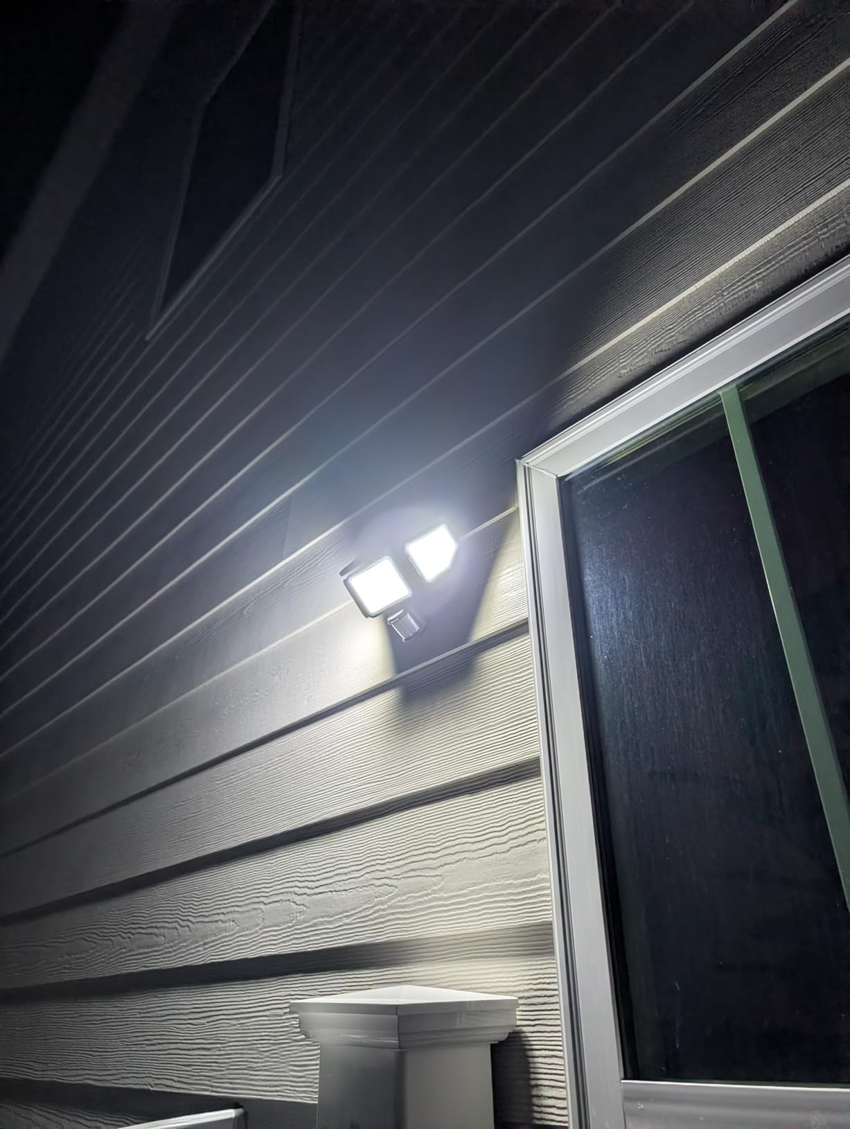 Onforu 4500LM Solar Lights Outdoor, 3 Heads Security Lights with Remote Control, IP65 Waterproof Motion Sensor Lights, 3 Modes Flood Lights for Wall, Porch, Yard, Outside, 2 Pack - Customer Photo 1