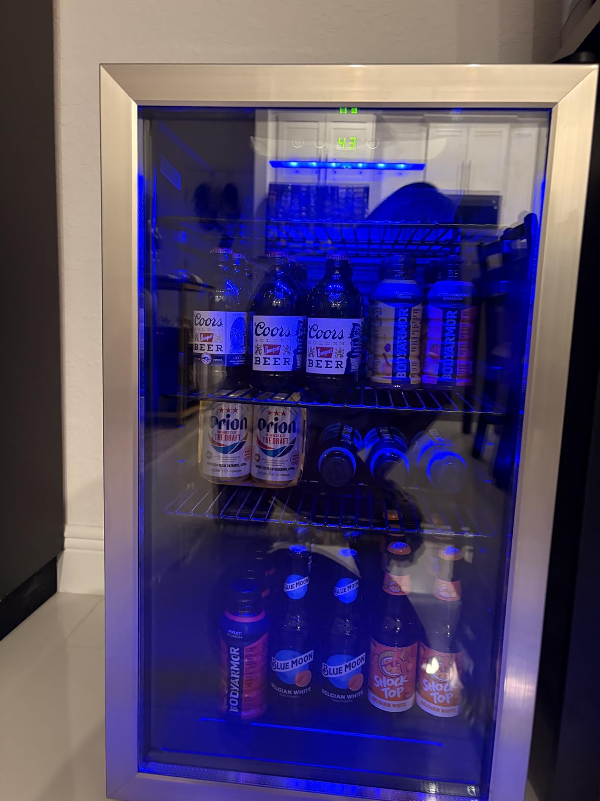 Electactic Wine Cooler 37 Bottle Freestanding Fridge with Stainless Steel Reversible Glass Door, 145 Can Beverage Refrigerator Quiet Compressor for Home Kitchen Bar, 4.5 Cu.ft Silver - Customer Photo 1