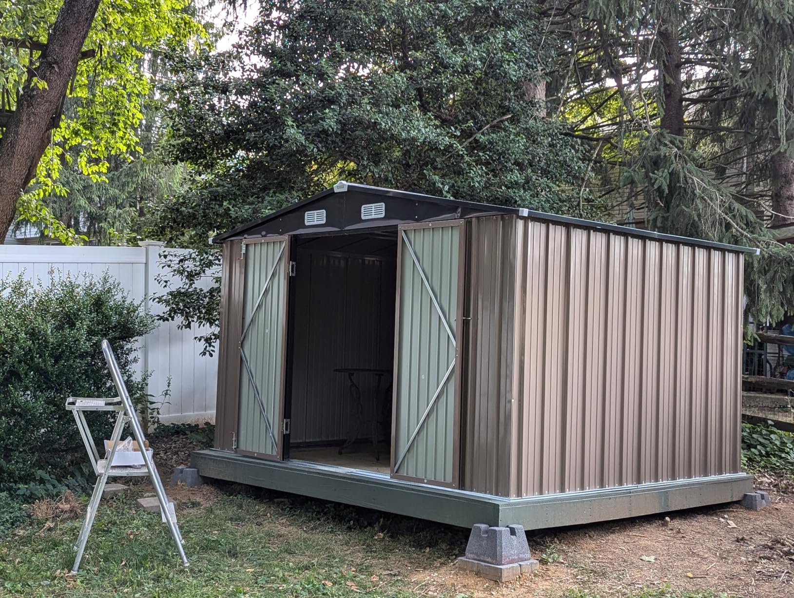 Patiowell 10 x 12 FT Metal Storage Shed for Outdoor, Steel Yard Shed with Design of Lockable Doors, Utility and Tool Storage for Garden, Backyard, Patio - Customer Photo 2