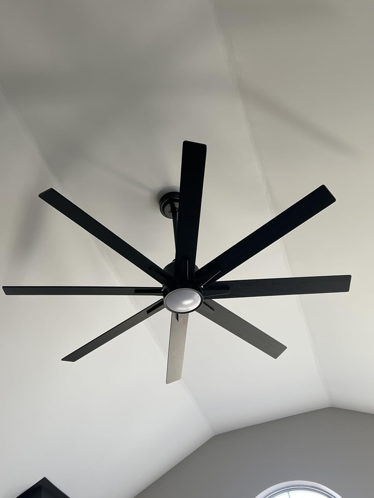 60 Inch Ceiling Fans with Lights and Remote, 6 Speed Reversible DC Motor, 3CCT Dimmable LED, 5 Blades, Black Modern Ceiling Fan for Bedroom, Living Room & Covered Outdoor, Includes Downrod - Customer Photo 1