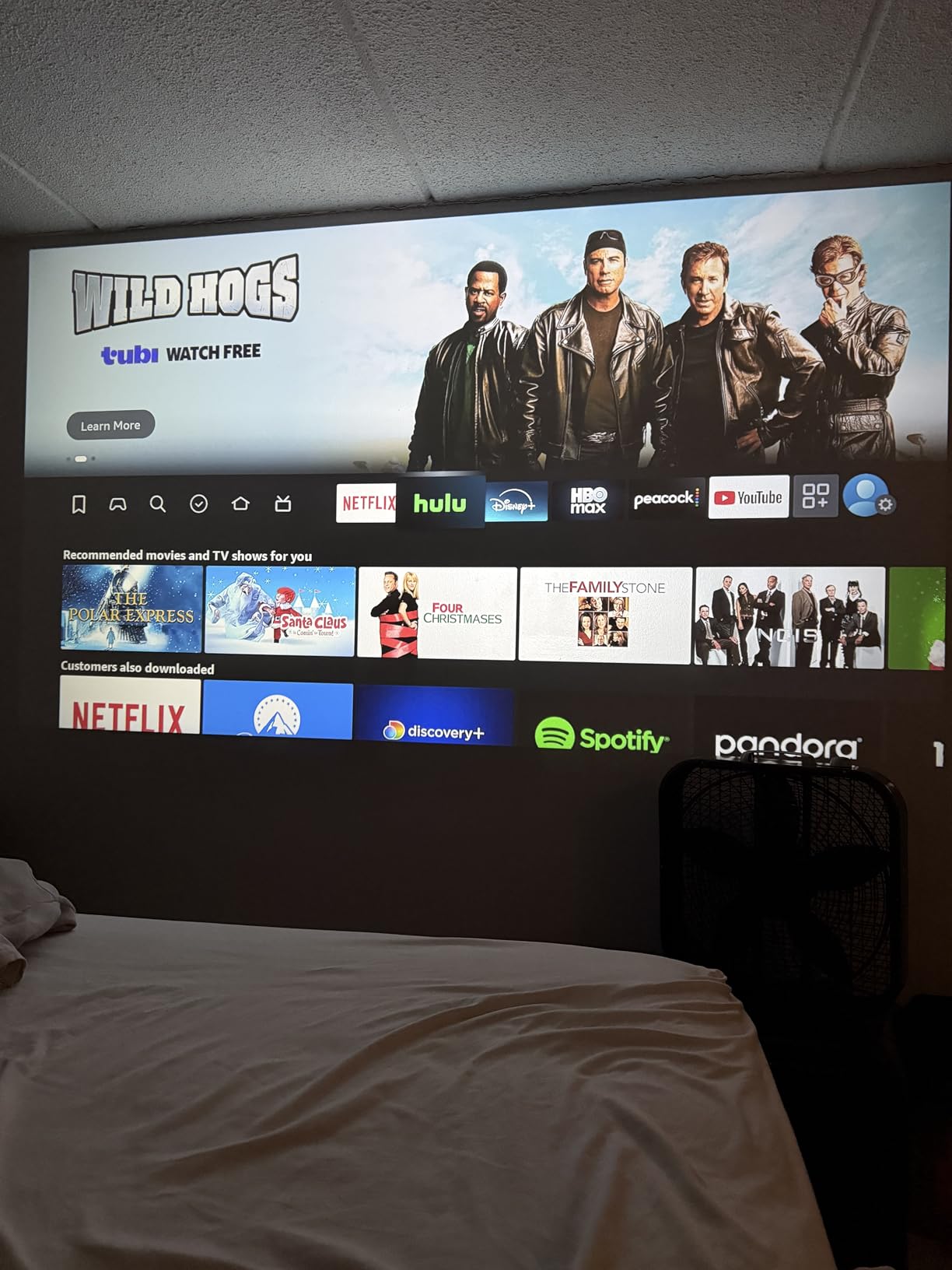 Official Licensed Google TV Smart Projector, HAPPRUN 4K UHD Home Theater with Dolby Sound, Wi-Fi & Bluetooth, Built-in Streaming Apps, Compatible with Games Consoles & Smartphone, Indoor & Outdoor Use - Customer Photo 2