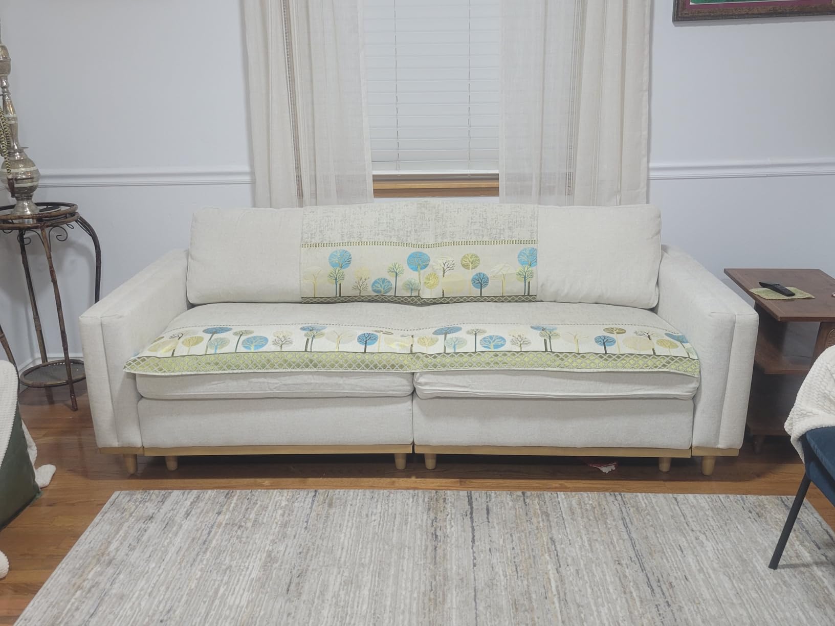 CHITA Super Large Luxury 3 Seat Sectional Modular Sofa, Down Filled Modern Sofa, Deep Seat Comfty Cloud Couch, 118 inch Width, 3 Seat Couch, Solid Wood Leg, Linen - Customer Photo 2