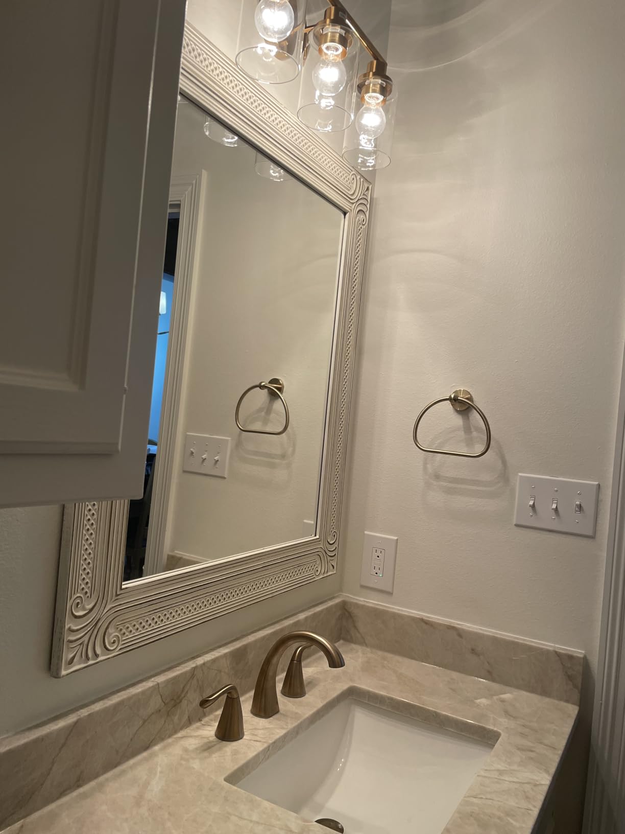 Delta Arvo Brushed Nickel Bathroom Faucet with Sprayer, 8 Inch 3 Hole Widespread Bathroom Sink Faucet with Pull Out Sprayer, Push-Pop Drain, SpotShield Stainless 35840LF-SPPD - Customer Photo 2