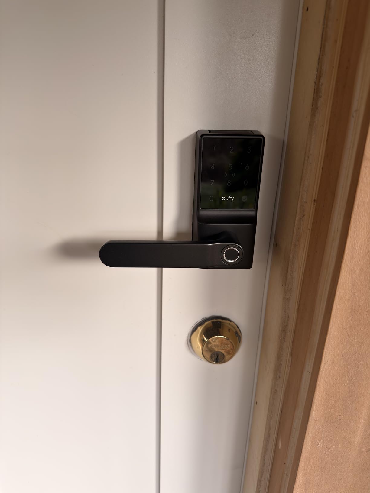 eufy Smart Lock C33, Keypad Door Lock with Handle, Fingerprint Door Knob, Keyless Entry Door Lock for Front Door and Bedrooms, Electronic Deadbolt, Wi-Fi, Remote App Control, IP53 Waterproof, Black - Customer Photo 2