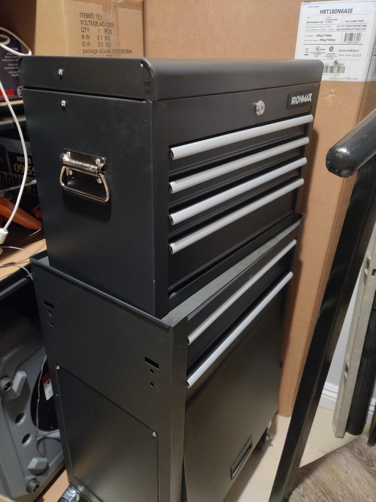 Goplus Tool Chest, 5 Drawers Rolling Tool Cabinet with Detachable Top Toolbox, Universal Lockable Wheels, Lock Bar, Protective Liner & Tool Rack, Metal Tool Storage Cart, Tool Box for Garage Workshop - Customer Photo 1