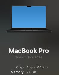 Apple 2024 MacBook Pro Laptop with M4 Pro, 12-core CPU, 16-core GPU: Built for Apple Intelligence, 14.2-inch Liquid Retina XDR Display, 24GB Unified Memory, 512GB SSD Storage; Space Black - Customer Photo 4