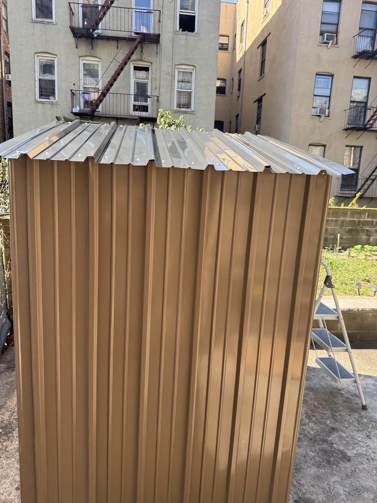 AECOJOY Shed 12' x 14' Storage Shed, Outdoor Metal Storage Sheds & Outdoor Storage 14x12 with Lockable Doors, Large Steel Yard Shed, Utility Tool Storage for Garden, Patio, Outside use in Dark Grey - Customer Photo 2