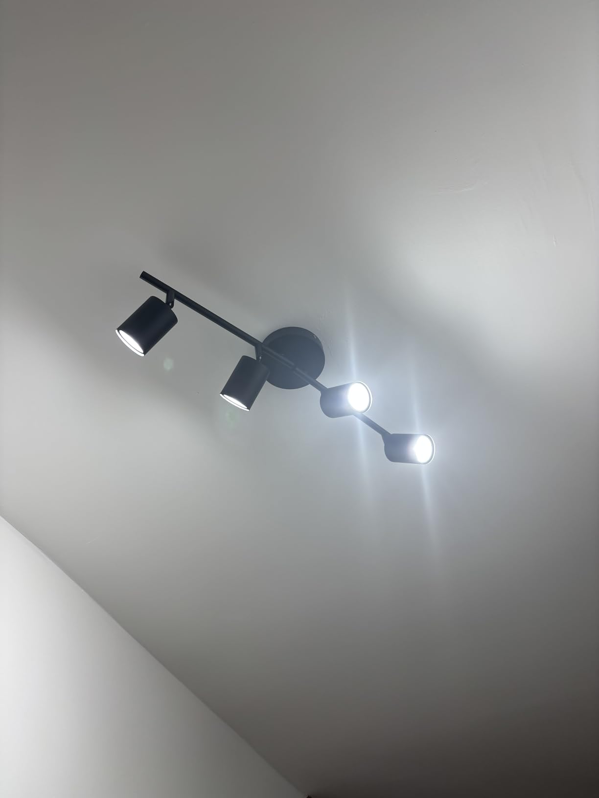 Lavendex LED 4 Light Track Lighting Kit, Dimmable Ceiling Spot Lighting Includes 4 x GU10 Bulb, Modern Track Light Fixture with Rotatable Heads for Kitchen, Living Room, Bedroom - Customer Photo 1