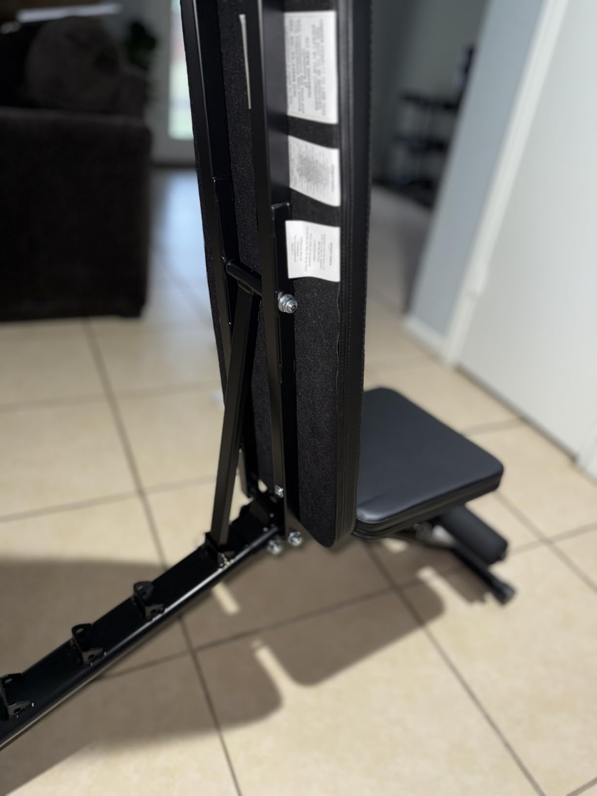 Amazon Basics Adjustable Workout Weight Bench Press, Foldable for Home Gym, Black - Customer Photo 2