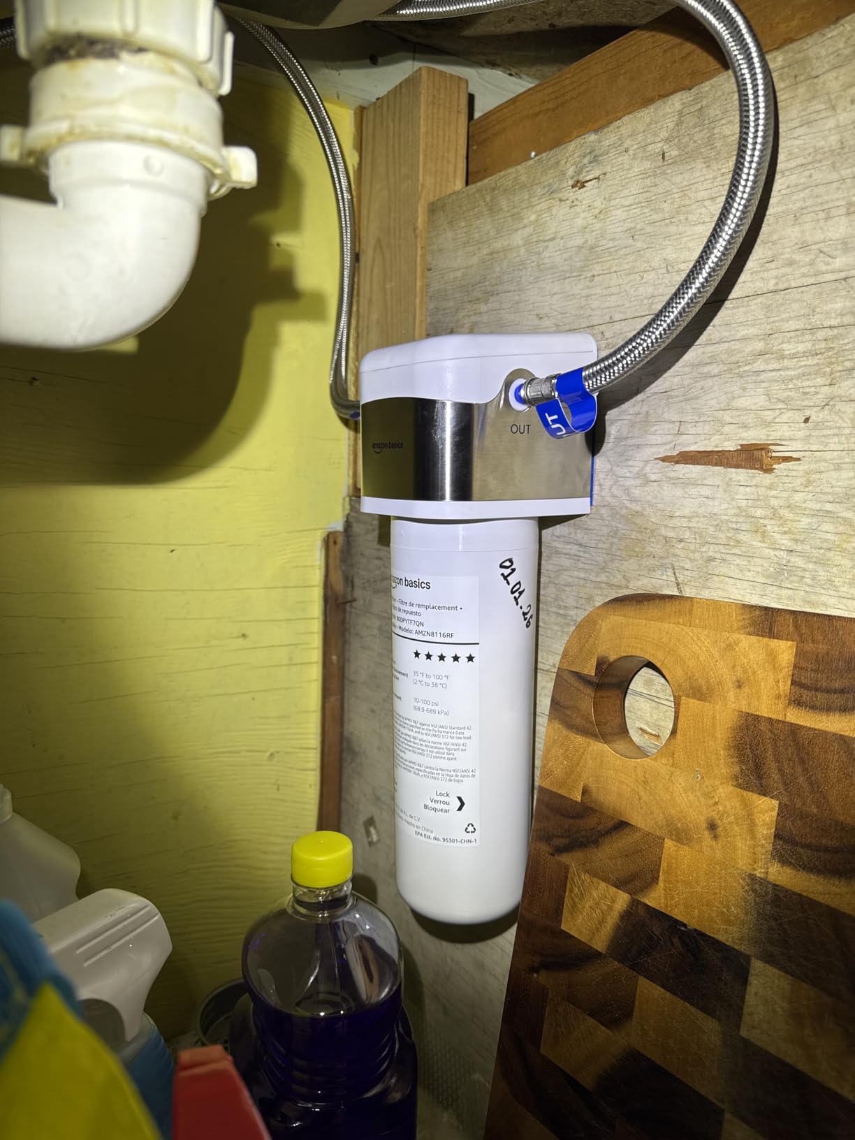 Amazon Basics Under Sink Water Filter System, NSF/ANSI 42 & 372 Certified, Service Life 1 Year, 11,000 Gallons, White - Customer Photo 1