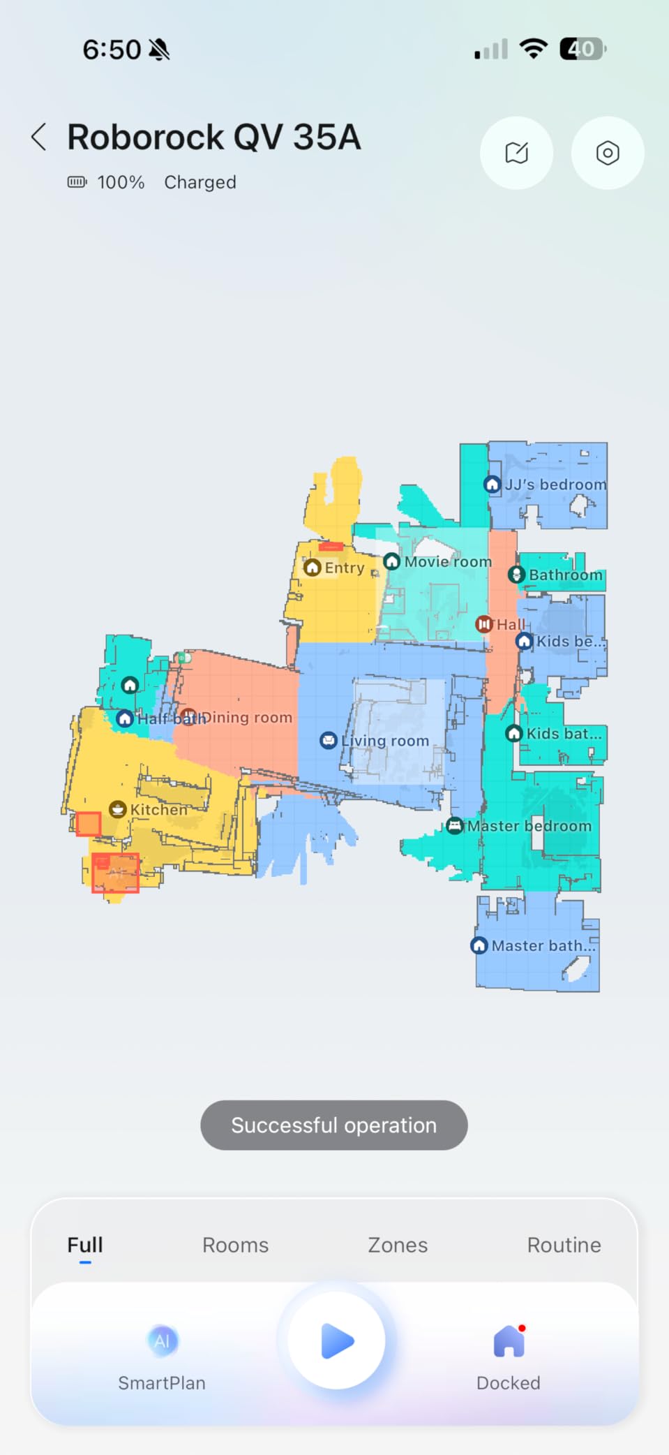 roborock Qrevo Series Robot Vacuum and Mop, 8000Pa Suction, Upgraded from Qrevo S, Anti-Tangle Brushes, Smart Obstacle Avoidance, Auto Mop Washing, All-in-One Dock, 200RPM Spinning Mops, Black(QV 35A) - Customer Photo 2