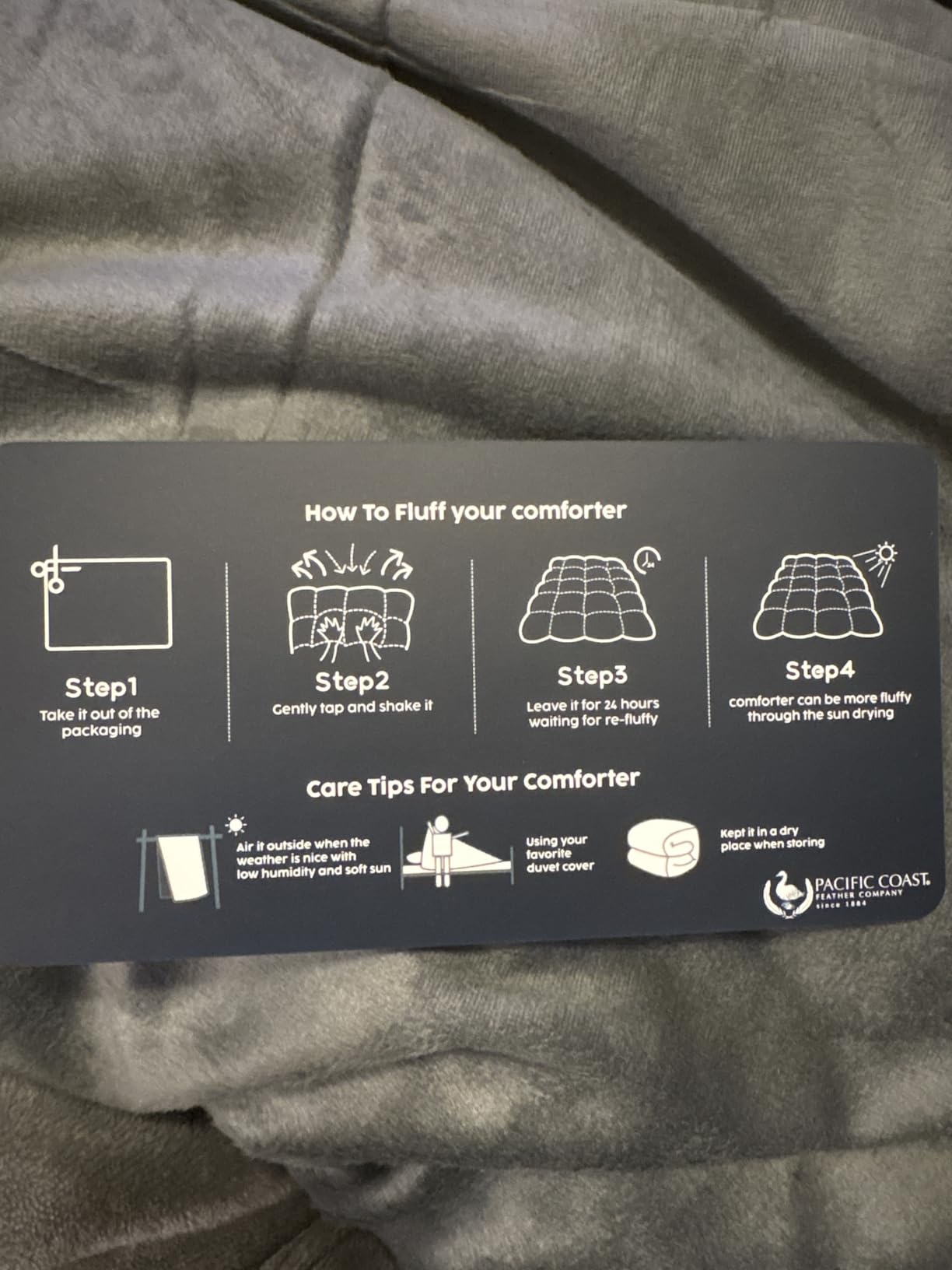 Pacific Coast Goose Feather Down Fiber Comforters King Size, Extra Fluffy White Duvet Insert, Ultra-Soft, Breathable, All Season Hotel Luxury Bedding Comforters, 8 Corner & Center Loops (106