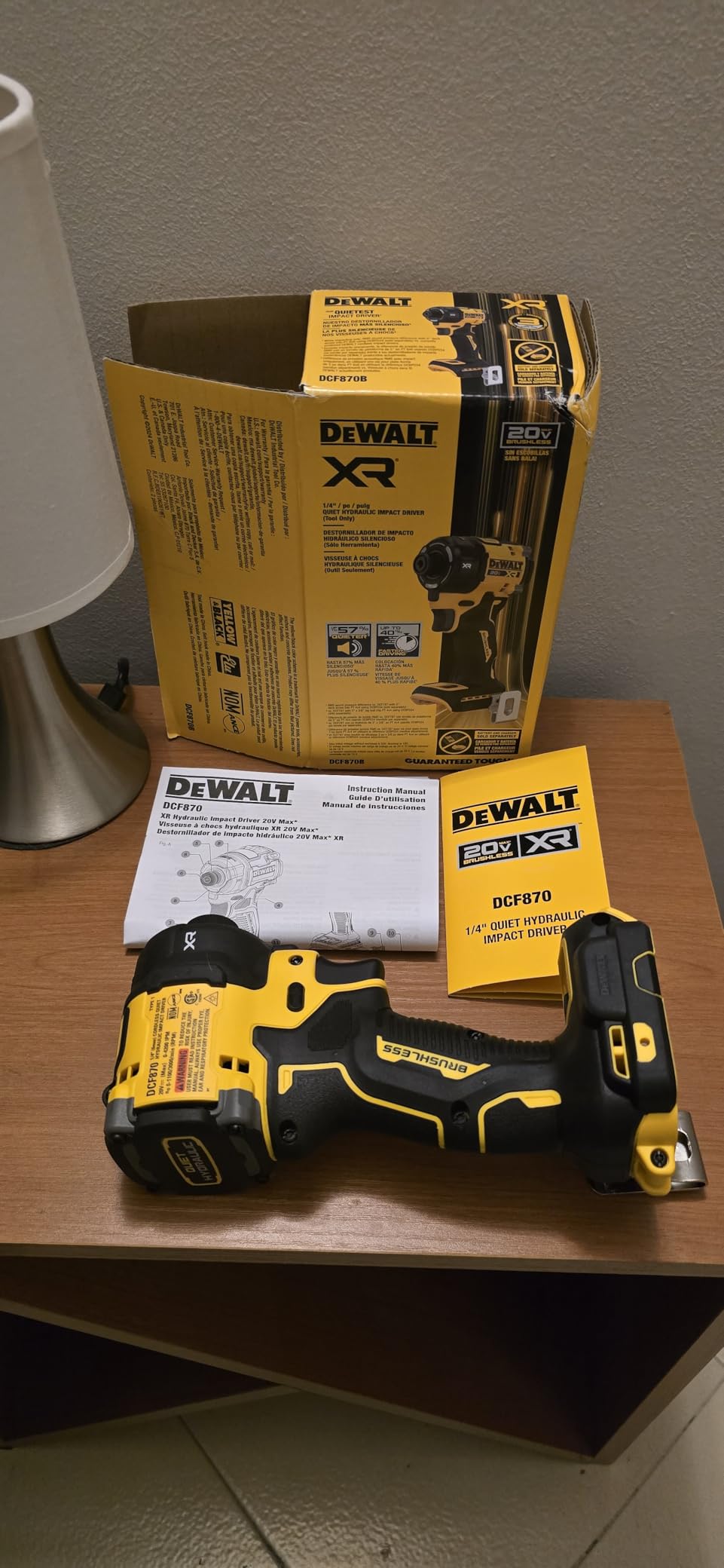 DEWALT 20V MAX 1/4 Inch Hydraulic Impact Driver, Quiet, Brushless Cordless XR Extreme Runtime, LED Halo Ring, Tool Only (DCF870B) - Customer Photo 2