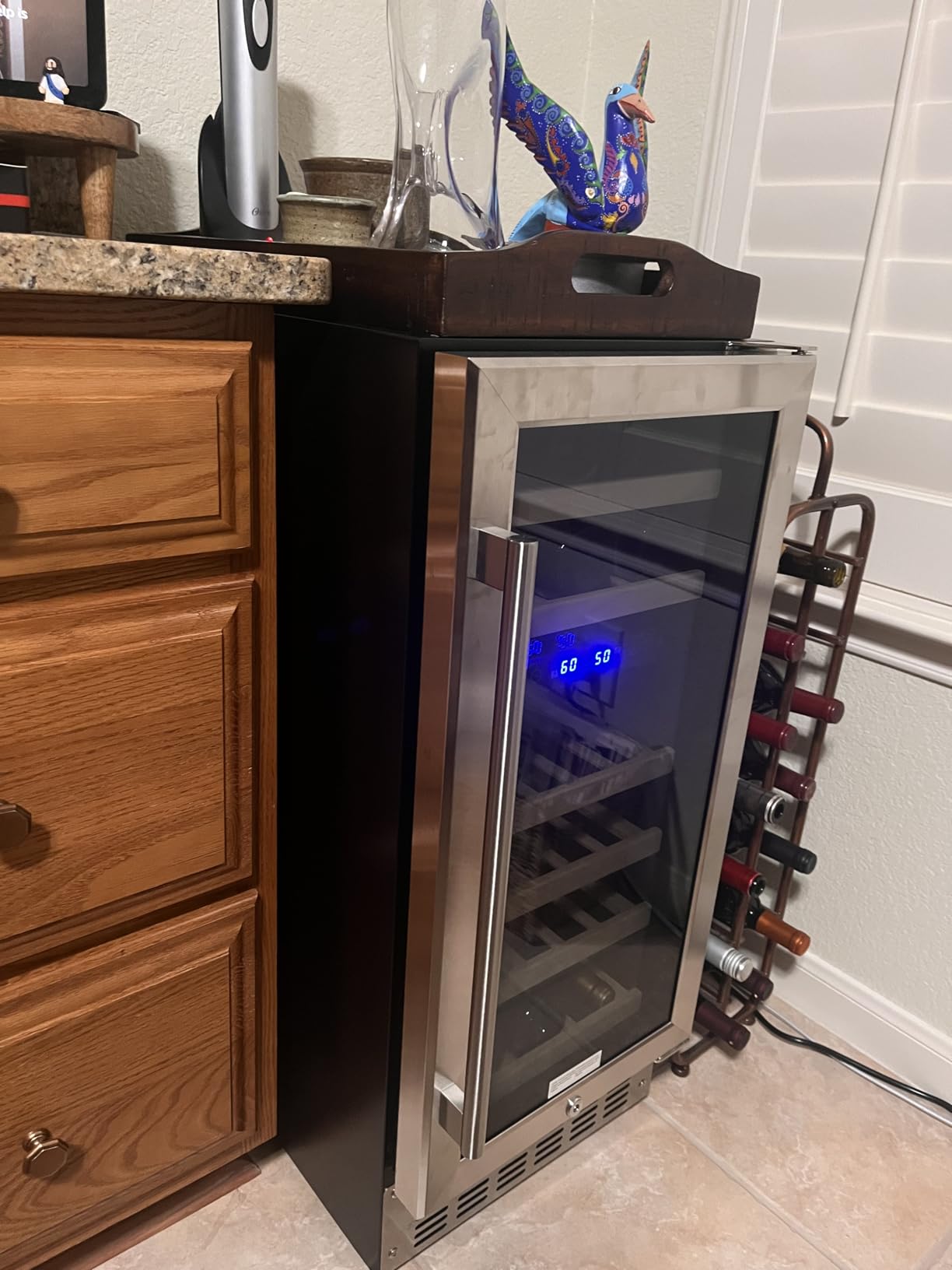 Antarctic Star Wine Fridge,15 Inch Wine Cooler Refrigerator Under Counter(41-68°F),28 Bottles Built-in Dual Zone &Freestanding Wine Refrigerator with Stainless Steel & Double-Layer Tempered Glass Door - Customer Photo 2