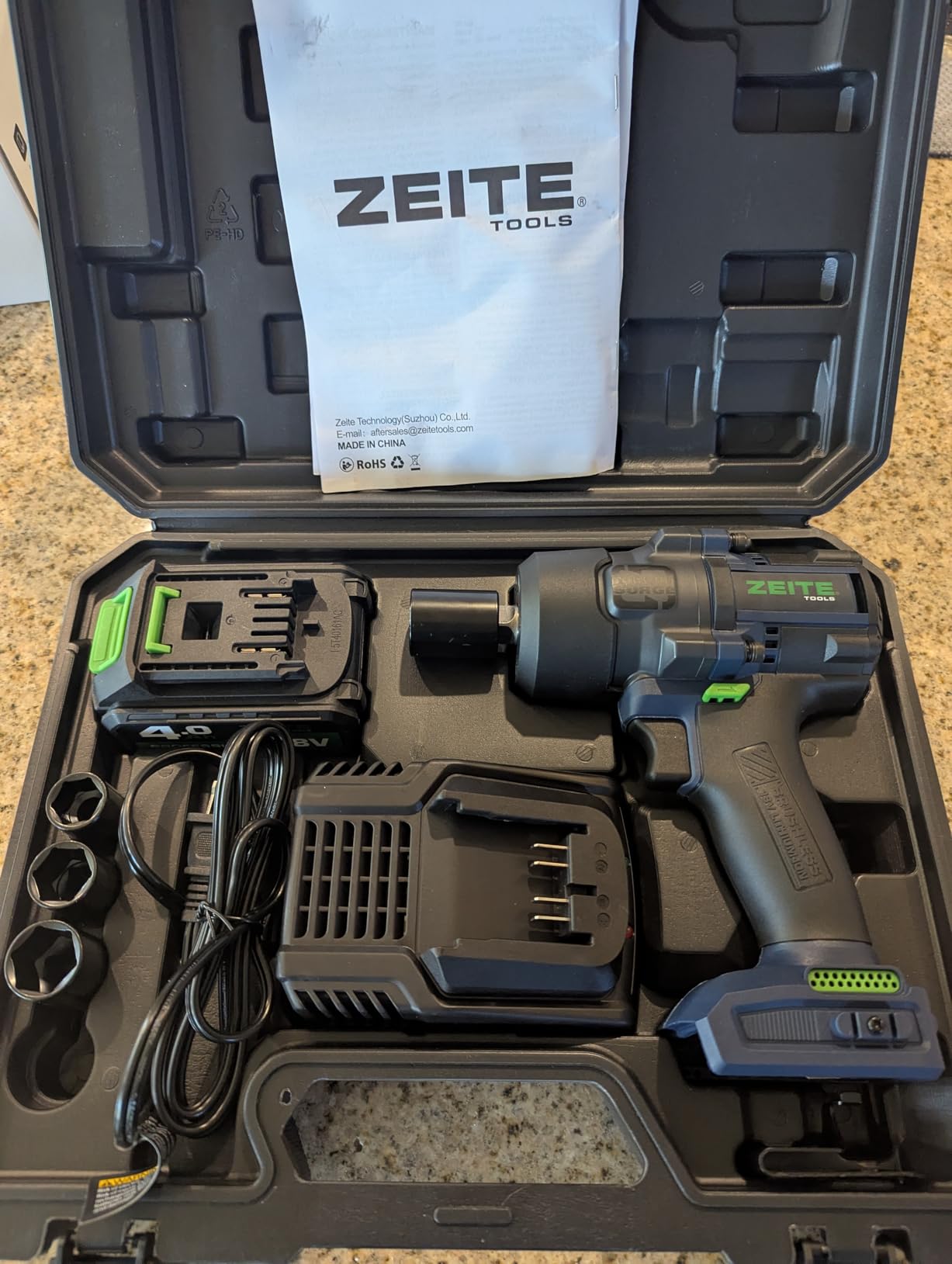 Zeite 18V Cordless Impact Wrench Kit,High Torque 1/2