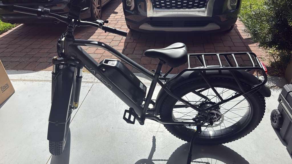 Jasion EB5 MAX Electric Bike for Adults with 1500W Peak Motor, 48V 15Ah (720Wh) Battery Electric Mountain Bike, 26'' x 4'' Fat Tire Ebike, 28+MPH Speed, Cruise Control, with Fenders, Rear Rack - Customer Photo 2