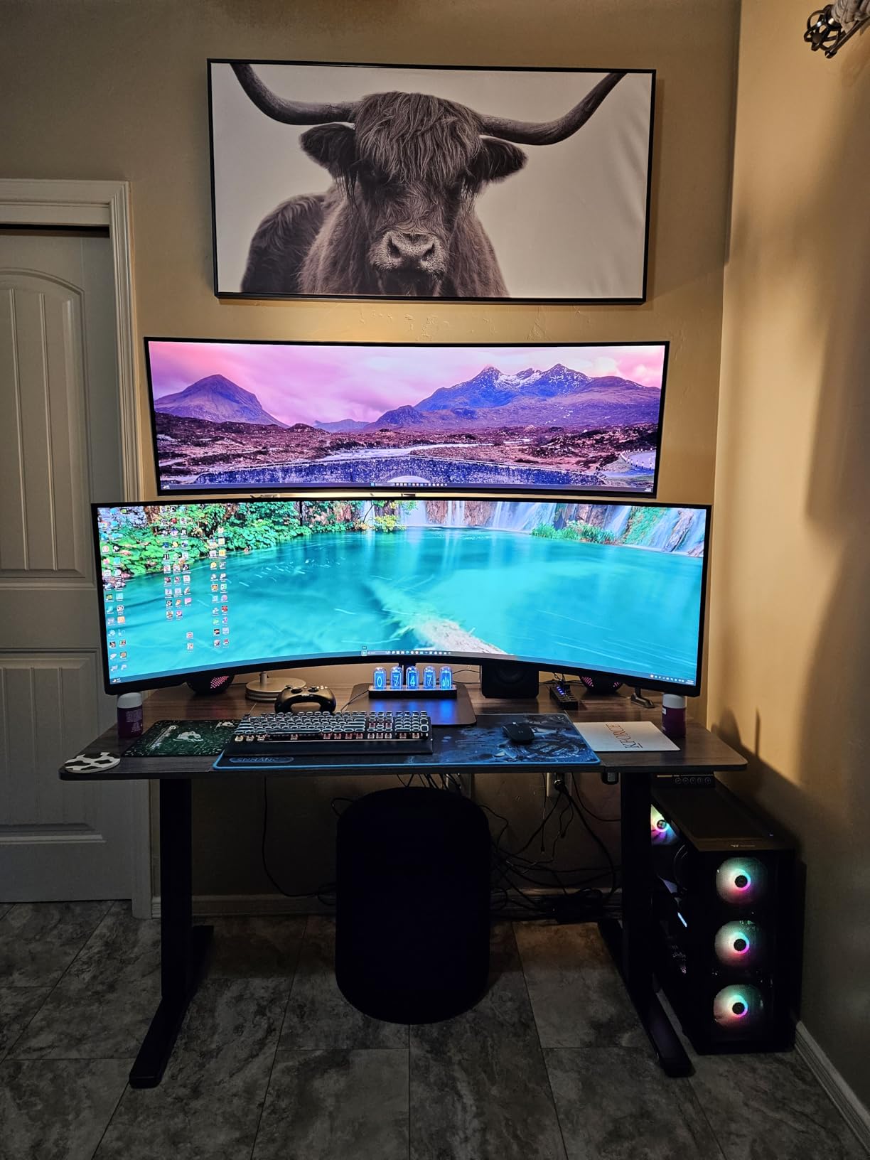 Huuger 55 x 28 Large Electric Standing Desk, Height Adjustable Computer Desk, 27.6