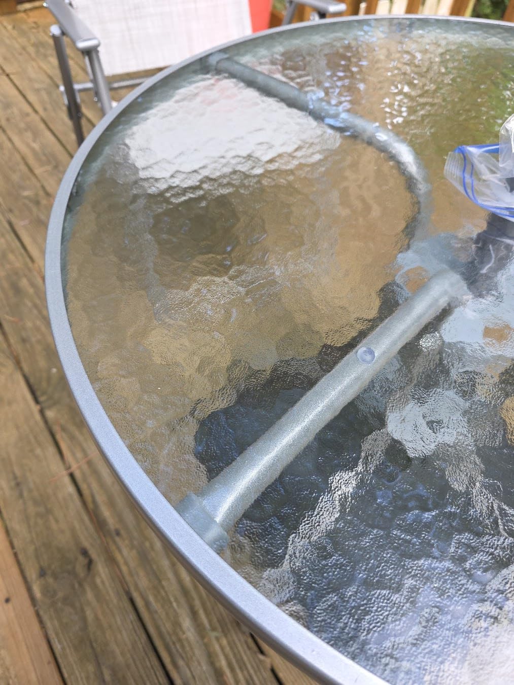 Shintenchi 6 Piece Patio Dining Set with Umbrella, Outdoor Furniture Set with 4 Folding Chairs and Tempered Glass Top Dining Table fot Lawn Backyard Garden Porch Black - Customer Photo 2