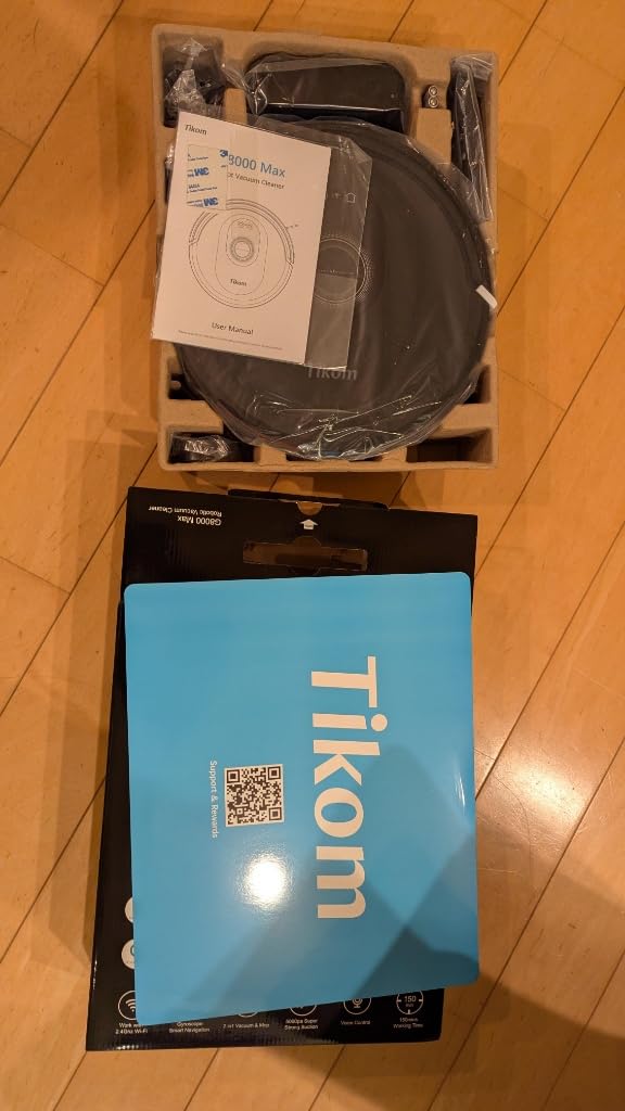 Tikom Robot Vacuum and Mop Combo, 5000Pa Robotic Vacuum Cleaner, 150 Min Max, App & Remote Control, Ideal for Hard Floor, Carpet, Pet Hair, Self-Charge(G8000 Max) customer photo 1