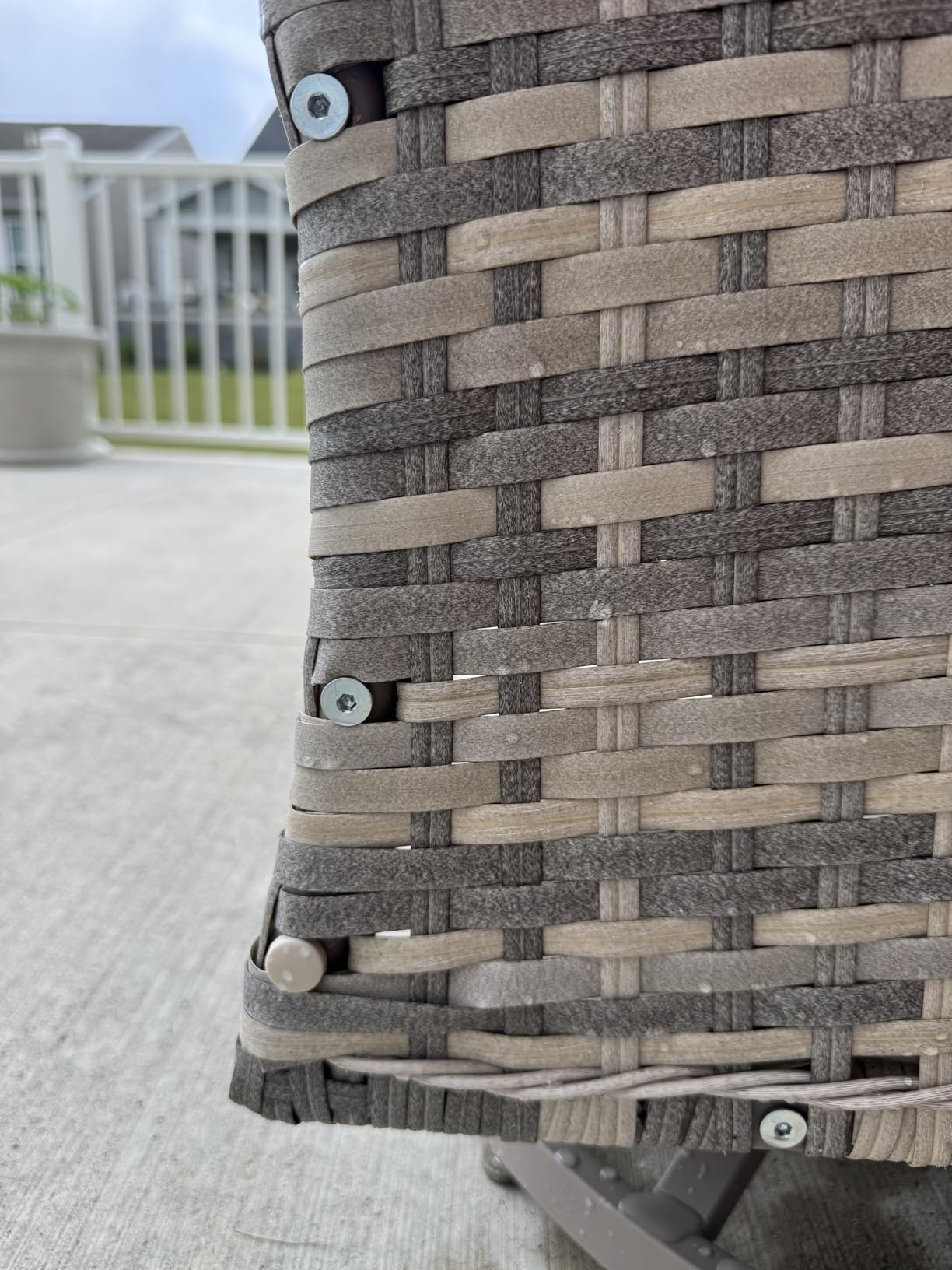 6-Piece Outdoor Patio Furniture Set Wicker Sectional Sofa Set, Patio Conversation Set with Thickened Cushions & Coffee Table for Garden, Backyard, Poolside, Dark Grey - Customer Photo 4