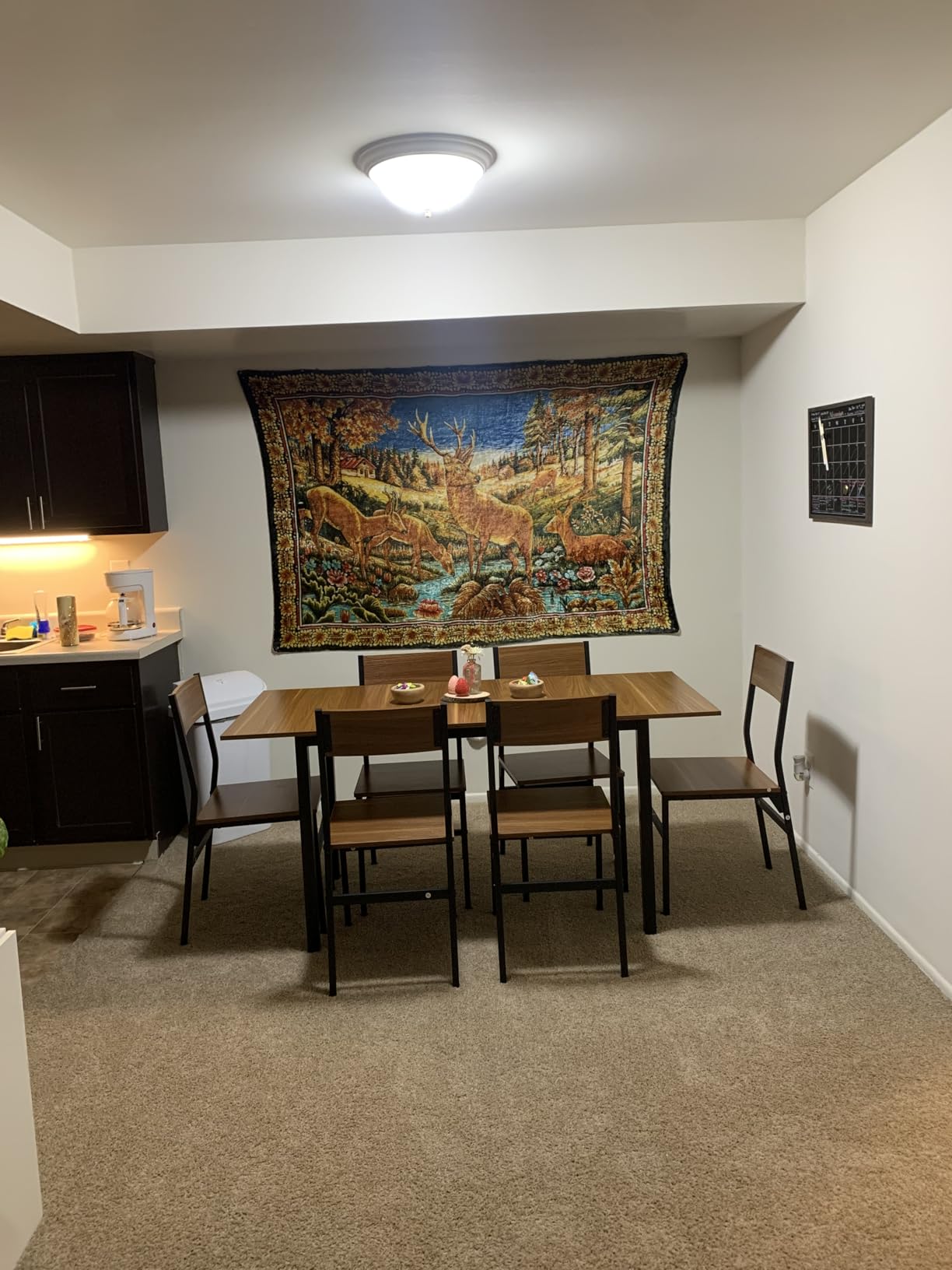 iPormis 7-Piece Dining Table Set with 6 Chairs, 63