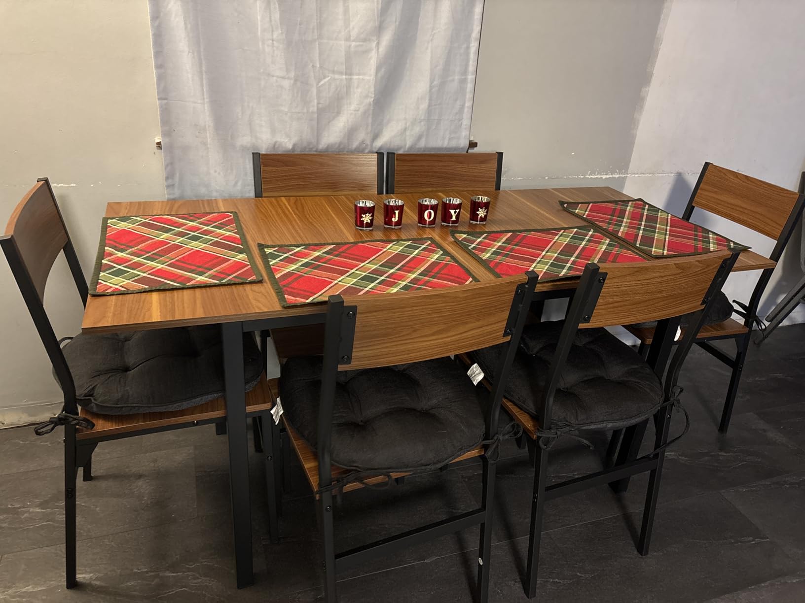 iPormis 7-Piece Dining Table Set with 6 Chairs, 63