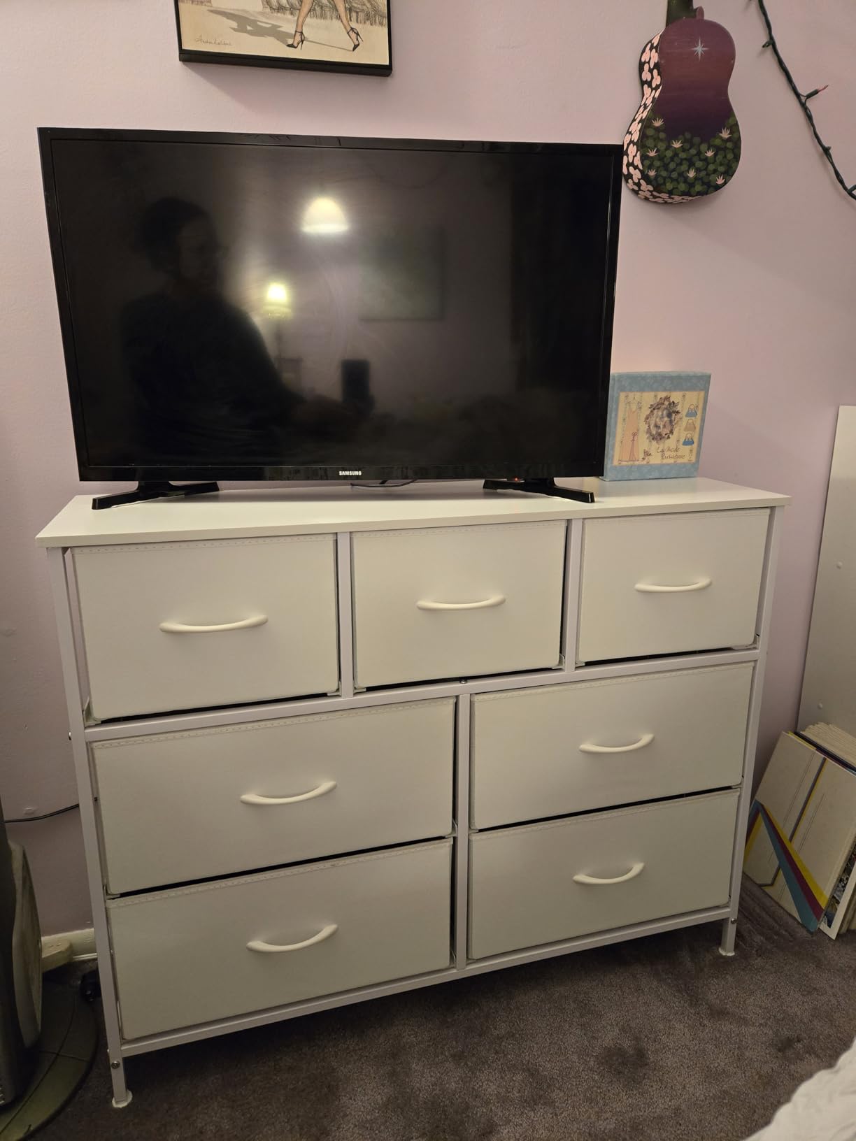 Atilioo Dresser for Bedroom with 9 Drawers, Anti-Tip Tall Fabric Chests Storage Organizer Tower Furniture with Wooden Top Metal Frame for Clothes, Closet, Living Room, Hallway, Entryway - Customer Photo 2