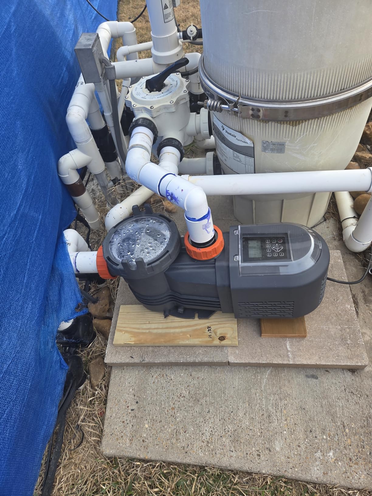 VARMINPOOL 1.8 HP Variable Speed Pool Pump with Programmable Timer, 9114GPH Above Ground Pool Pumps, Removable Rain Cover, 220V, Energy Efficient, Large Filter Basket - Customer Photo 1