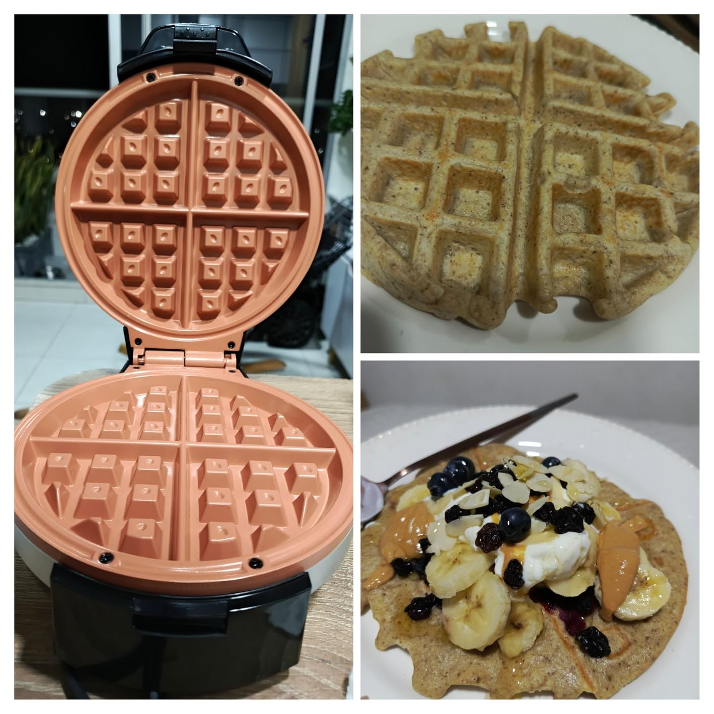 Gourmia Belgian Waffle Maker – Compact Design with Upright Storage, Adjustable Browning, and Easy-Clean Nonstick Ceramic Plates, Stainless Steel - Customer Photo 2