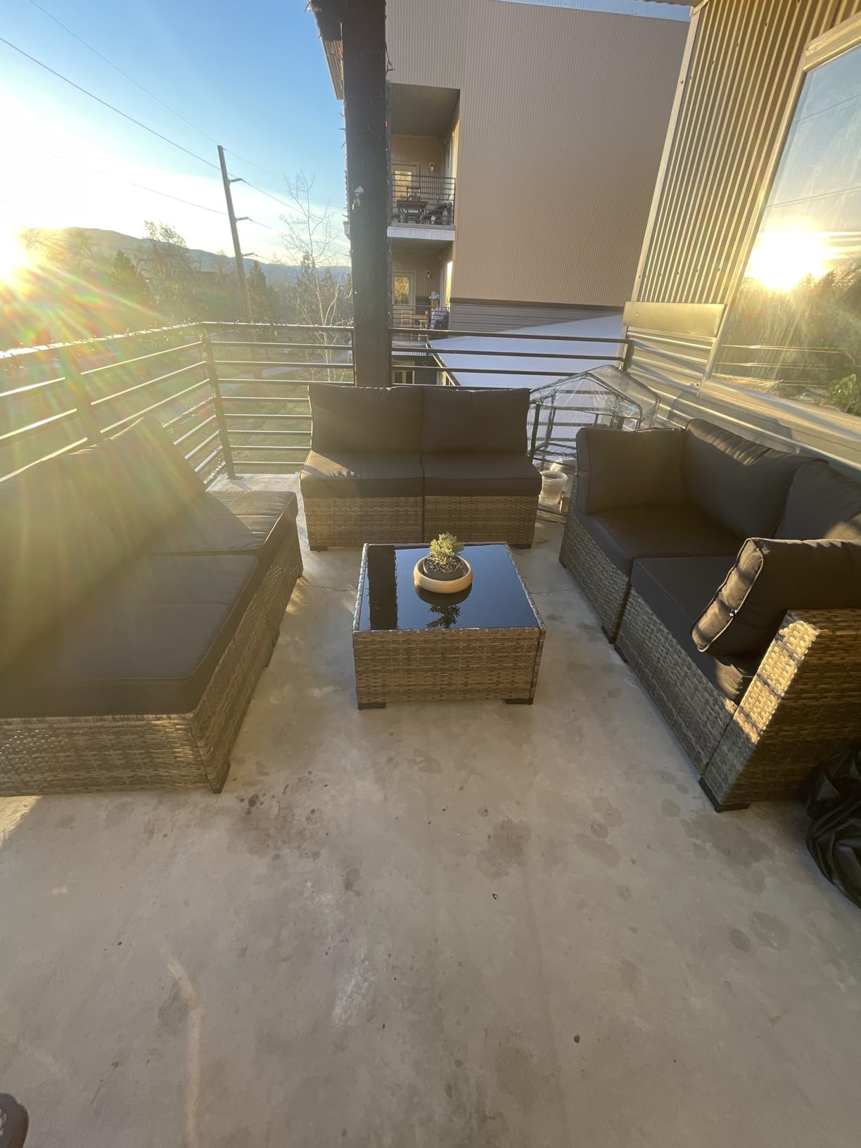 Aoxun Patio Furniture Sets, 7-Piece Outdoor Patio Furniture with Thick Cushions, Wicker Outdoor Conversation Set Sectional Sofa for Backyard, Poolside, Garden - Customer Photo 2