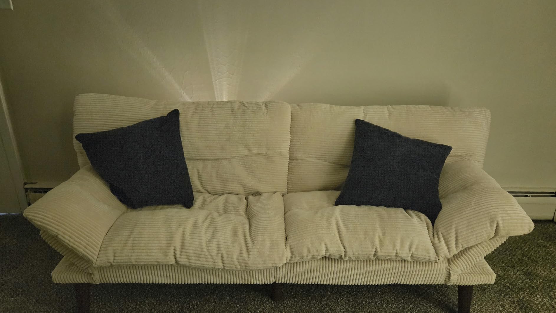 Pipishell Futon Sofa Bed, 66 Inch Corduroy Futon Couch Convertible with Adjustable Backrest and Armrests, Recliner Sleeper Sofa for Small Spaces, Living Room, Office, Guest Room (Grey, 66 Inch) - Customer Photo 1