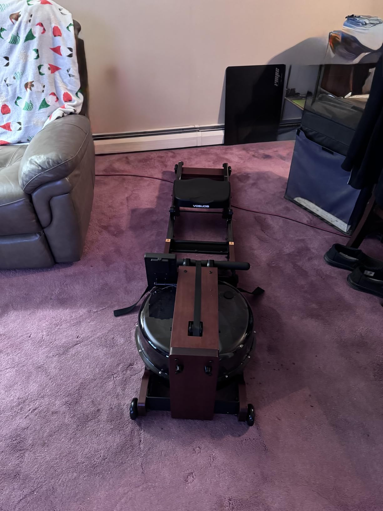YOSUDA Water Rowing Machines for Home Use- Foldable Rower Machine 400LBS Weight Capacity with Dedicated Monitor & Bluetooth APP, Comfortable Seat - Customer Photo 1