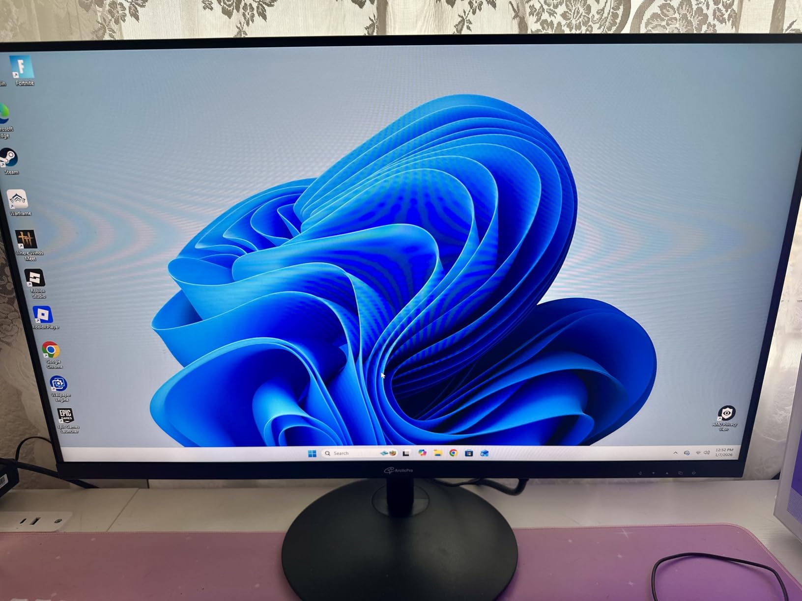 ArcticPro 24inch Computer Monitor, FHD 1080p, 144Hz Office and Gaming Monitor, IPS, Adaptive Sync, 110% sRGB, 1ms, 3-Sided Frameless, Ultra Slim, VESA Mountable, Anti-Blue Light Design, HDMI, DP - Customer Photo 1