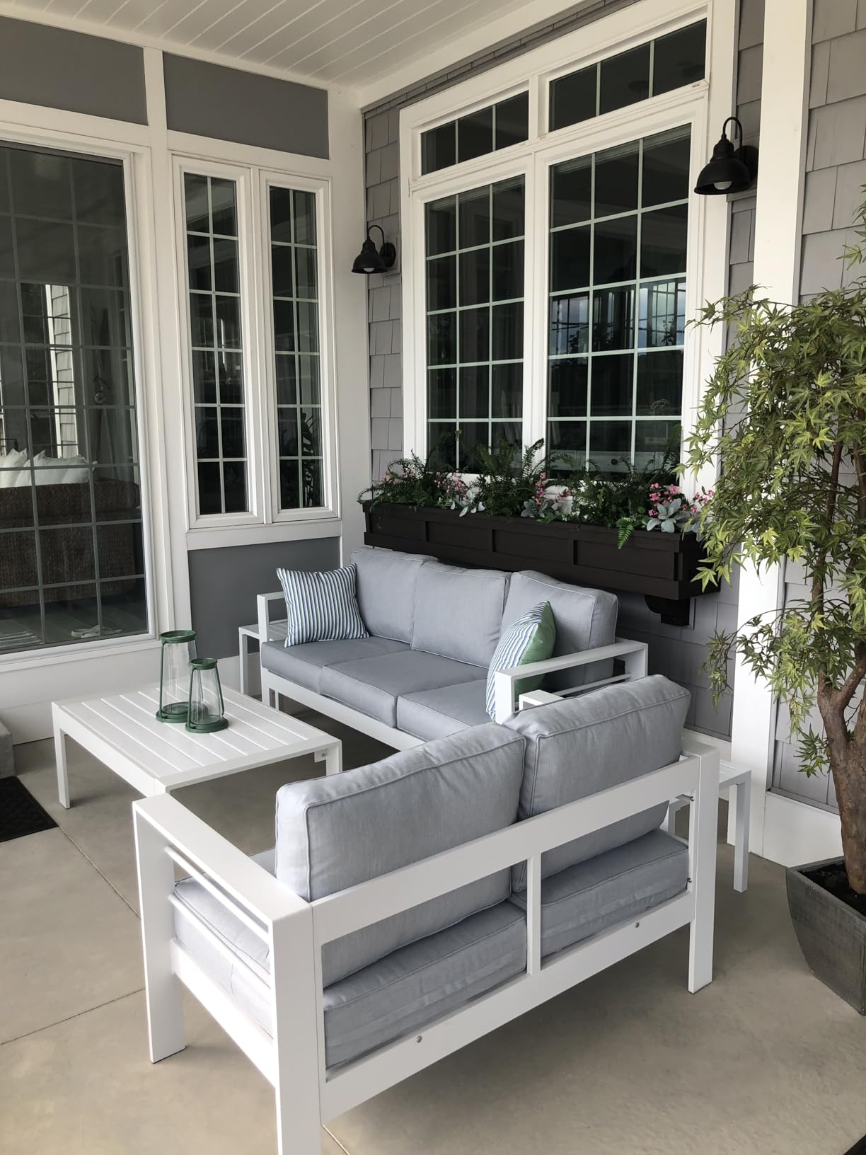 Solaste Aluminum Patio Furniture Set for All Weather, Oversized Metal Outdoor Furniture Set with 27.5