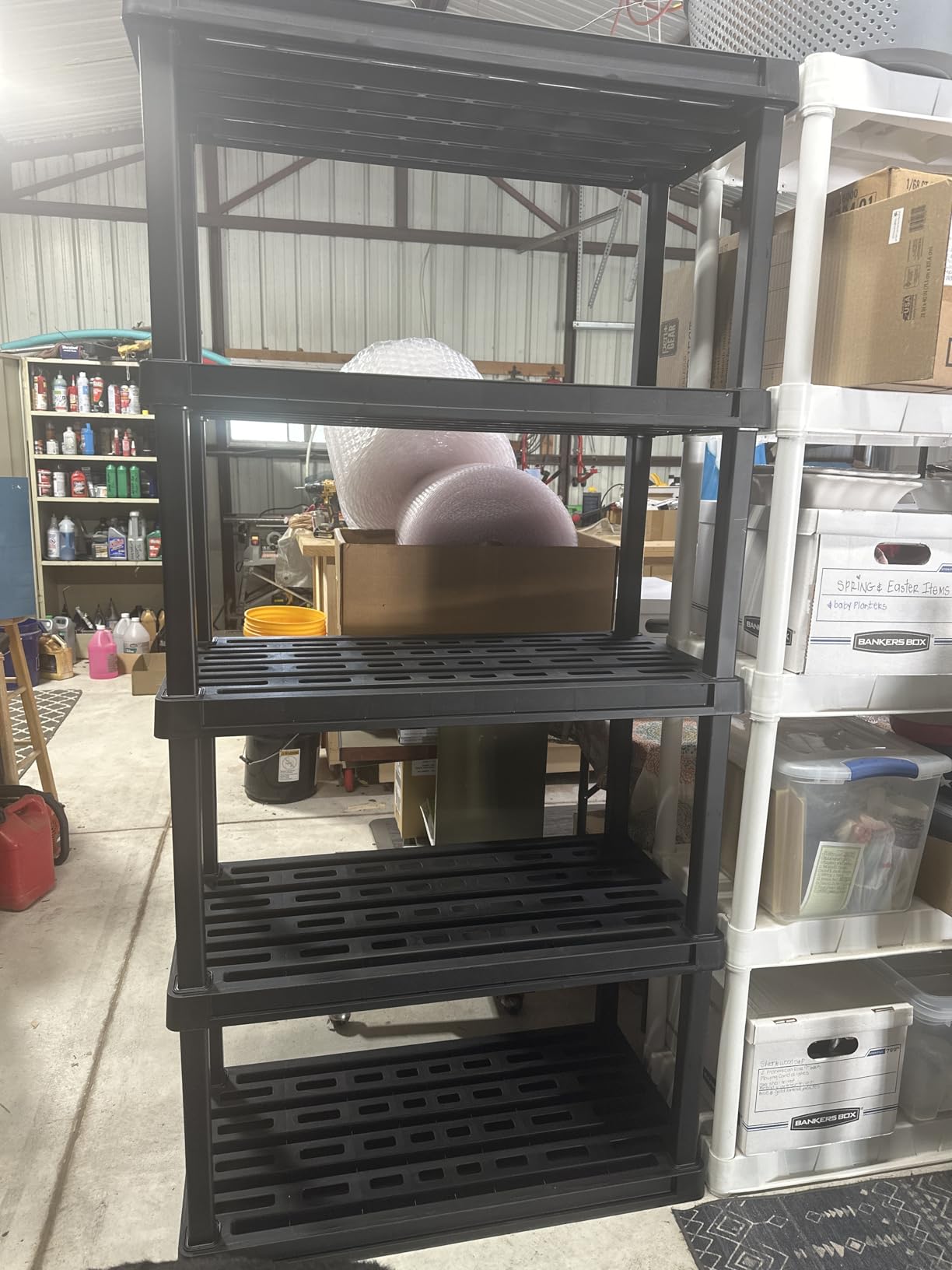 IRIS USA 5-Shelf Extra Heavy Duty Deep Plastic Storage Shelves, 1000lb Capacity, 75