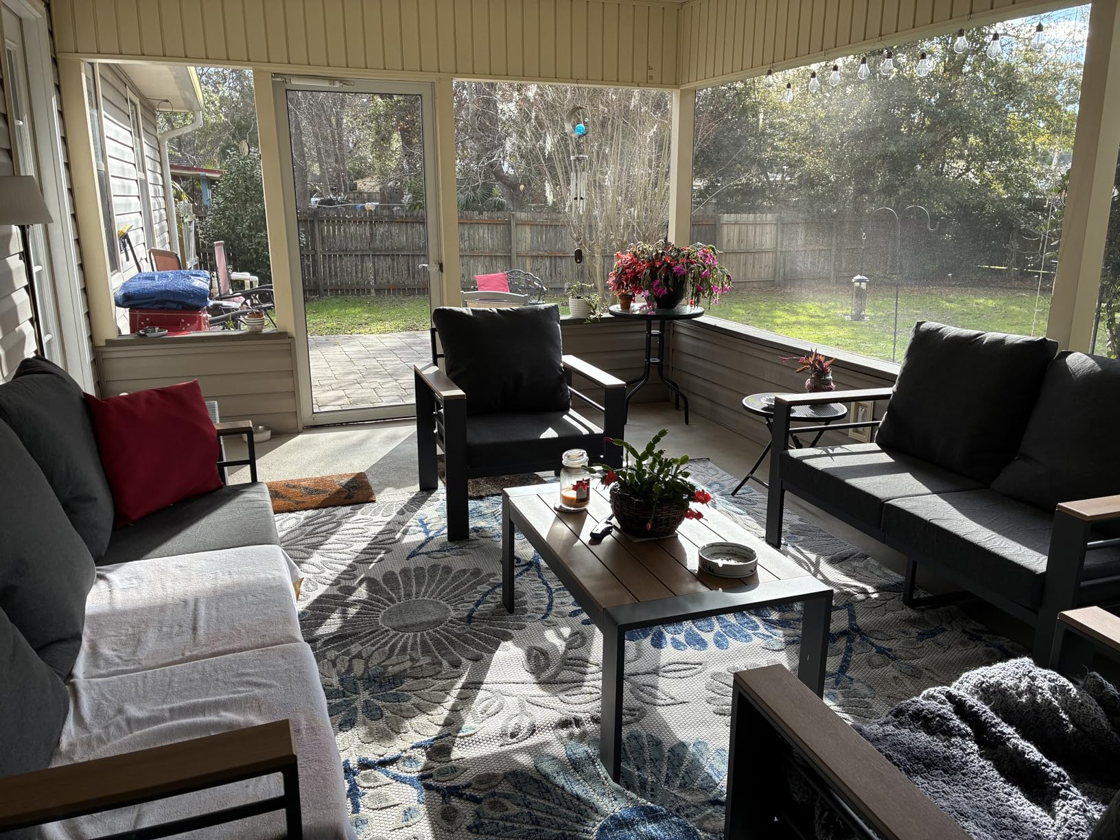 Aoxun Aluminum Patio Furniture Set 7 Seats, Oversized Outdoor Sectional with Washable Thick Cushions, Coffee Table and Waterproof Cover, Patio Conversation Sets for Porch, Balcony, Deck - Customer Photo 1