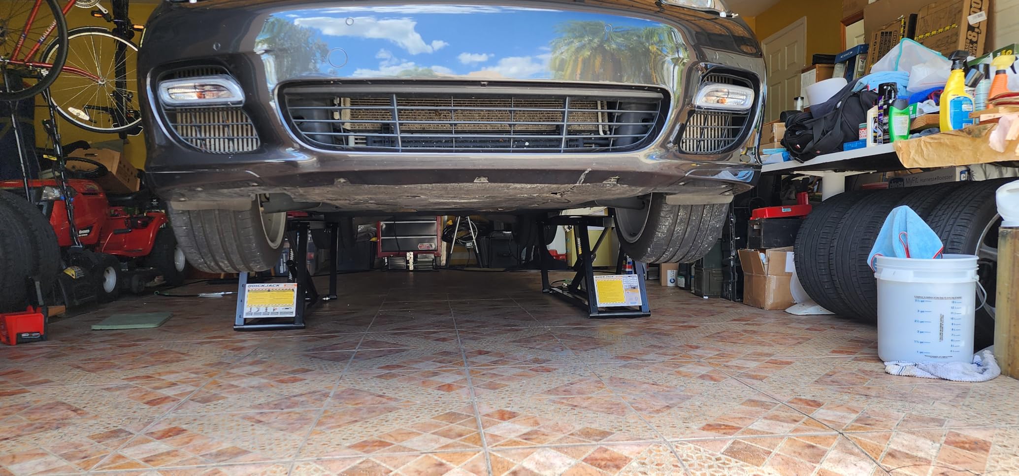 QuickJack Bundle - 6000TL Portable Car Lift, Wall Hangers & Pinch-Weld Blocks, ALI Certified, 6,000-lbs. Capacity, 110V Power Unit, Car Lift for Garage, Shop, & Mechanic - Customer Photo 1