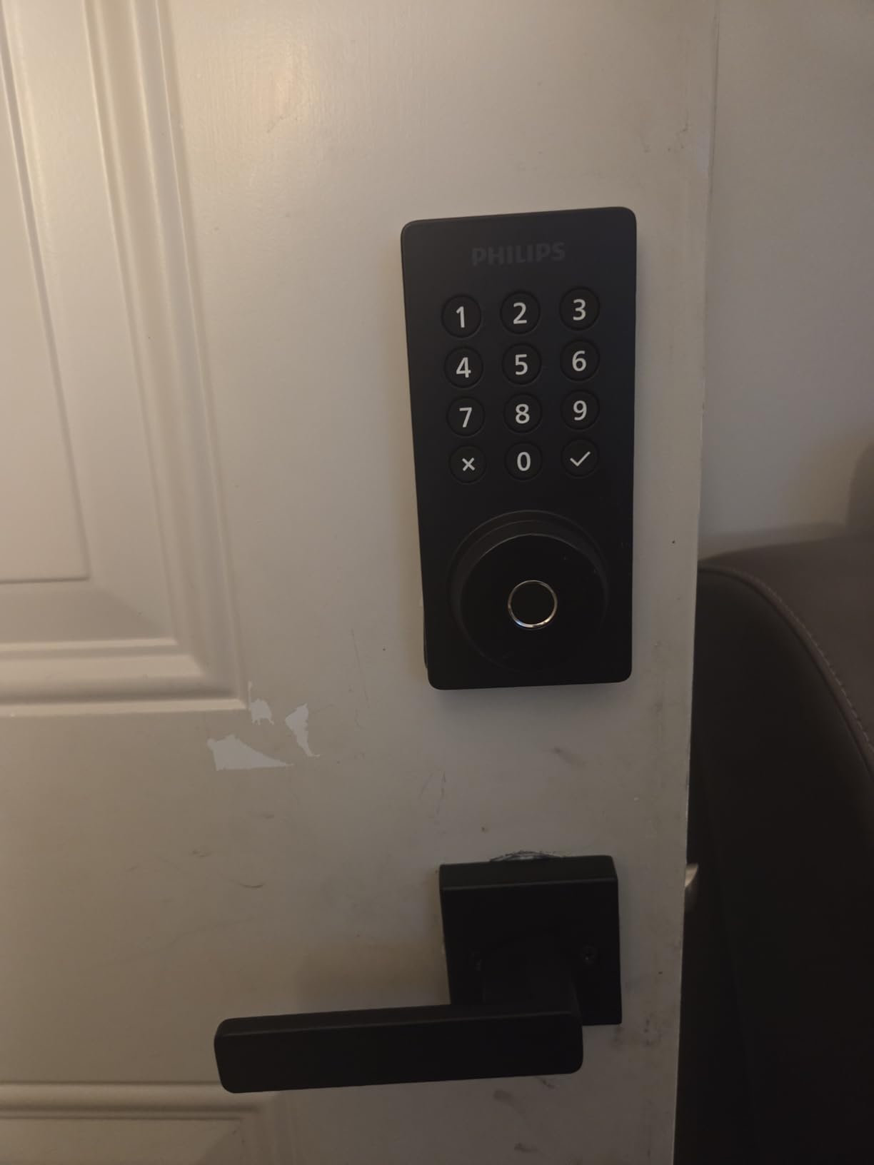 Philips WiFi Keypad Door Lock with Handle, Built-in WiFi, APP Remote Control, Voice & Fingerprint Unlock, Smart Locks for Front Door with Auto Lock, Digital Front Door Lock Set, Keyless Entry Deadbolt - Customer Photo 1