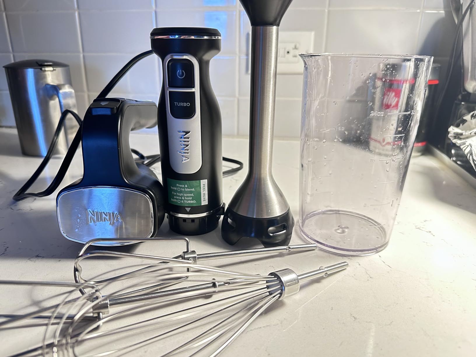 Ninja Immersion Blender and Whisk, Hand Stick Blender, 4 Speeds, with SplatterShield and PanProtect, 4-Cup Blending Vessel, Dishwasher Safe, 5-ft Cord, Ergonomic, Deep Navy, CI201ND - Customer Photo 2