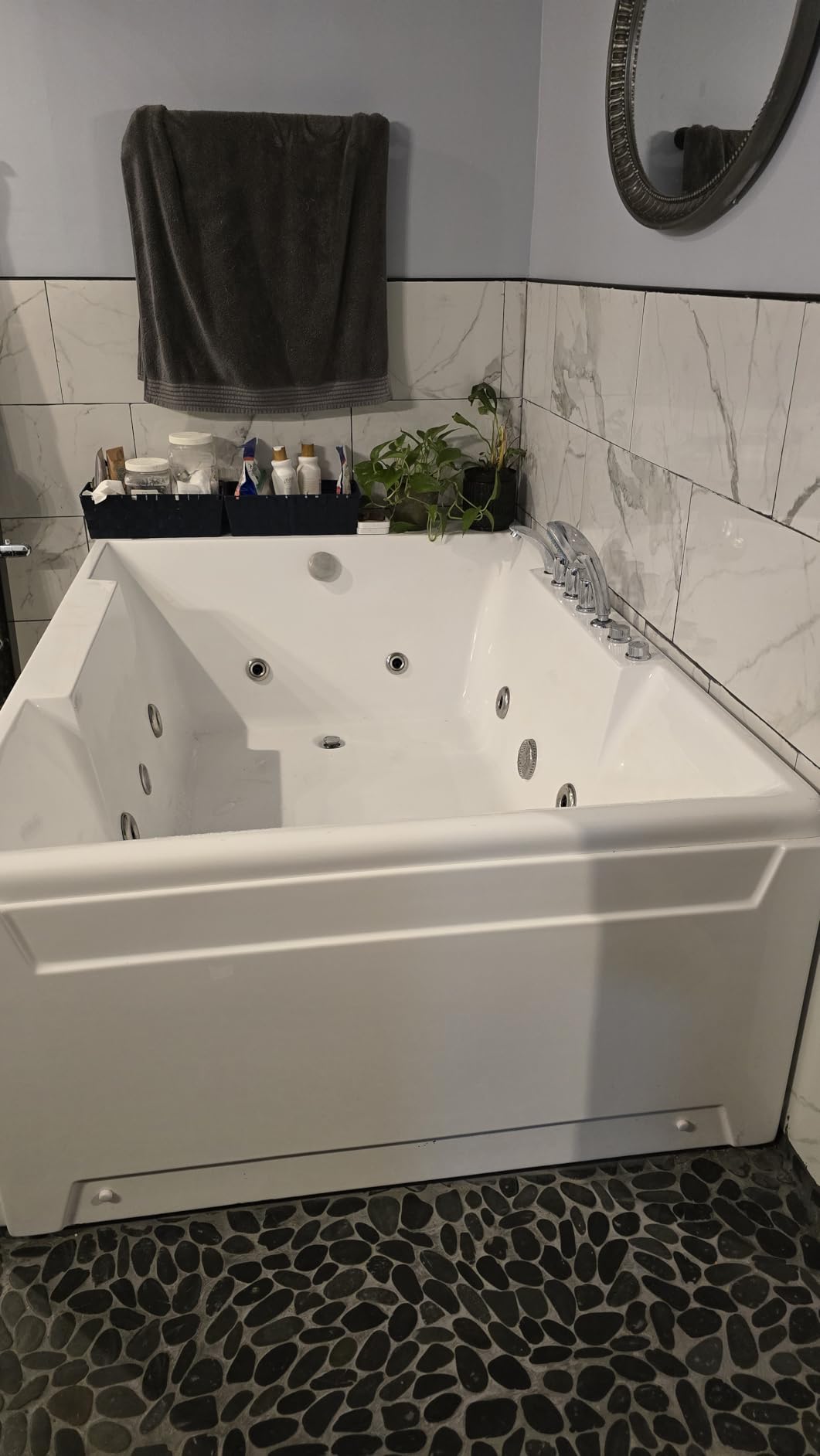 Empava Whirlpool Bathtub, 67-Inch Jetted Bathtub, Hydro Massage with 9 Water Jets & 8 Air Jets with Chromotherapy, Waterfall – LED Control Panel, ETL-Certified - Customer Photo 1