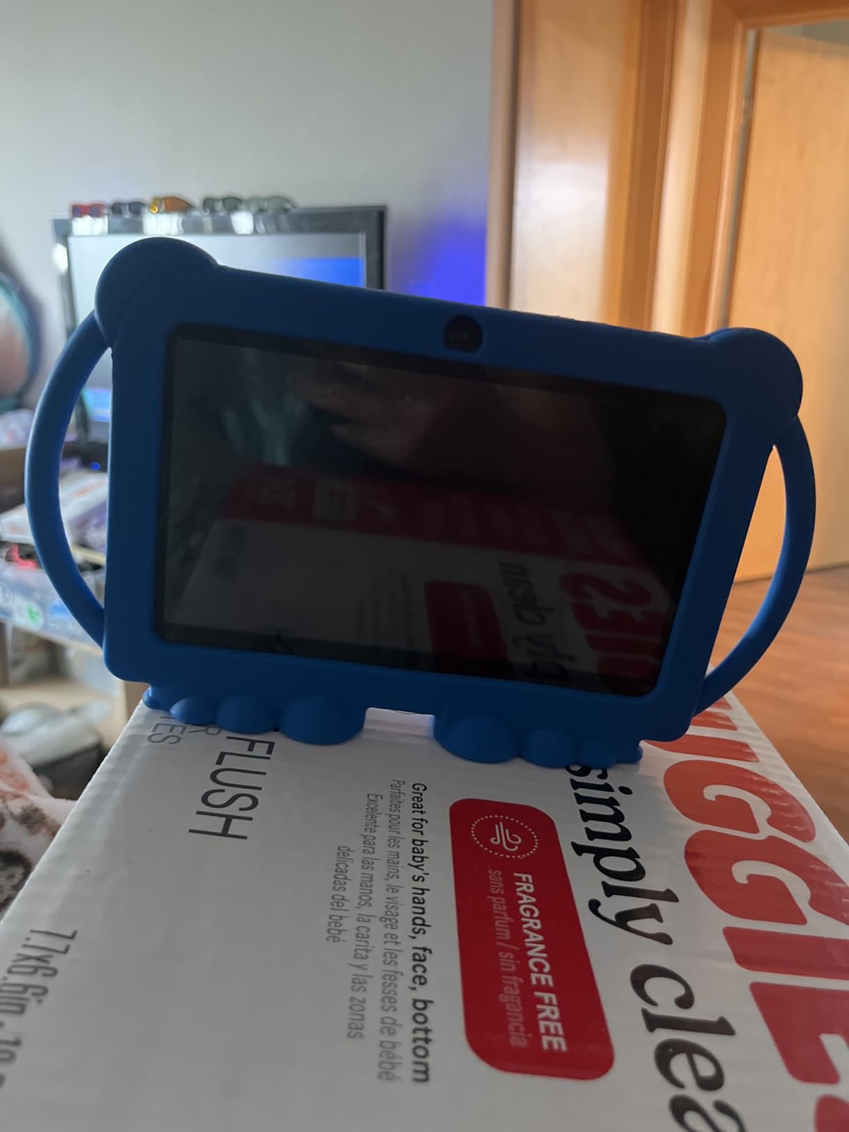 PEICHENG Kids Tablet 7 inch Android 12.0 for Toddler, 4GB RAM 32GB ROM Bluetooth IPS Screen Parental Control Dual Camera Shockproof Case for Educational Games - Customer Photo 2