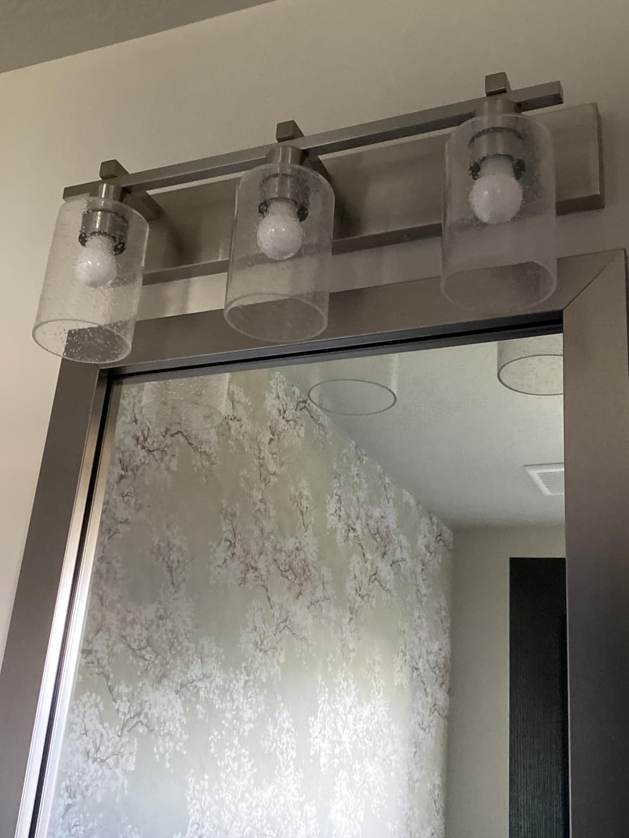 Espird Bathroom Vanity Light, 3 Light Matte Black Light Fixture with Thickened Clear Glass Shade, 21 inch Modern Wall Sconce - Customer Photo 1
