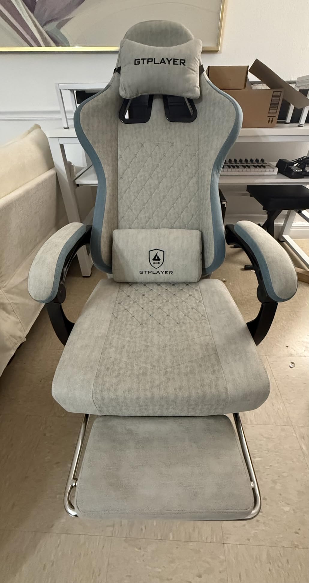 GTPLAYER Gaming Chair, Computer Office Chair with Pocket Spring Cushion, Linkage Armrests and Footrest, High Back Ergonomic Computer Chair with Lumbar Support Task Chair with Footrest(Black) - Customer Photo 2