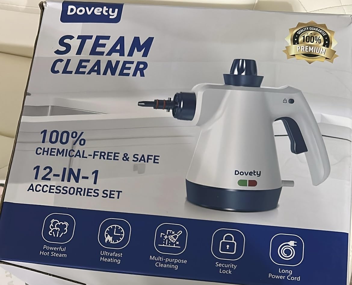 Steam Cleaner, Pressurized Handheld Steam Cleaner for Home with 12pcs Accessories & Safety Lock, Multi-Surface & Powerful Home Use Steamer for Cleaning, Car, Bathroom, Shower, Window, Grime, Grease - Customer Photo 1