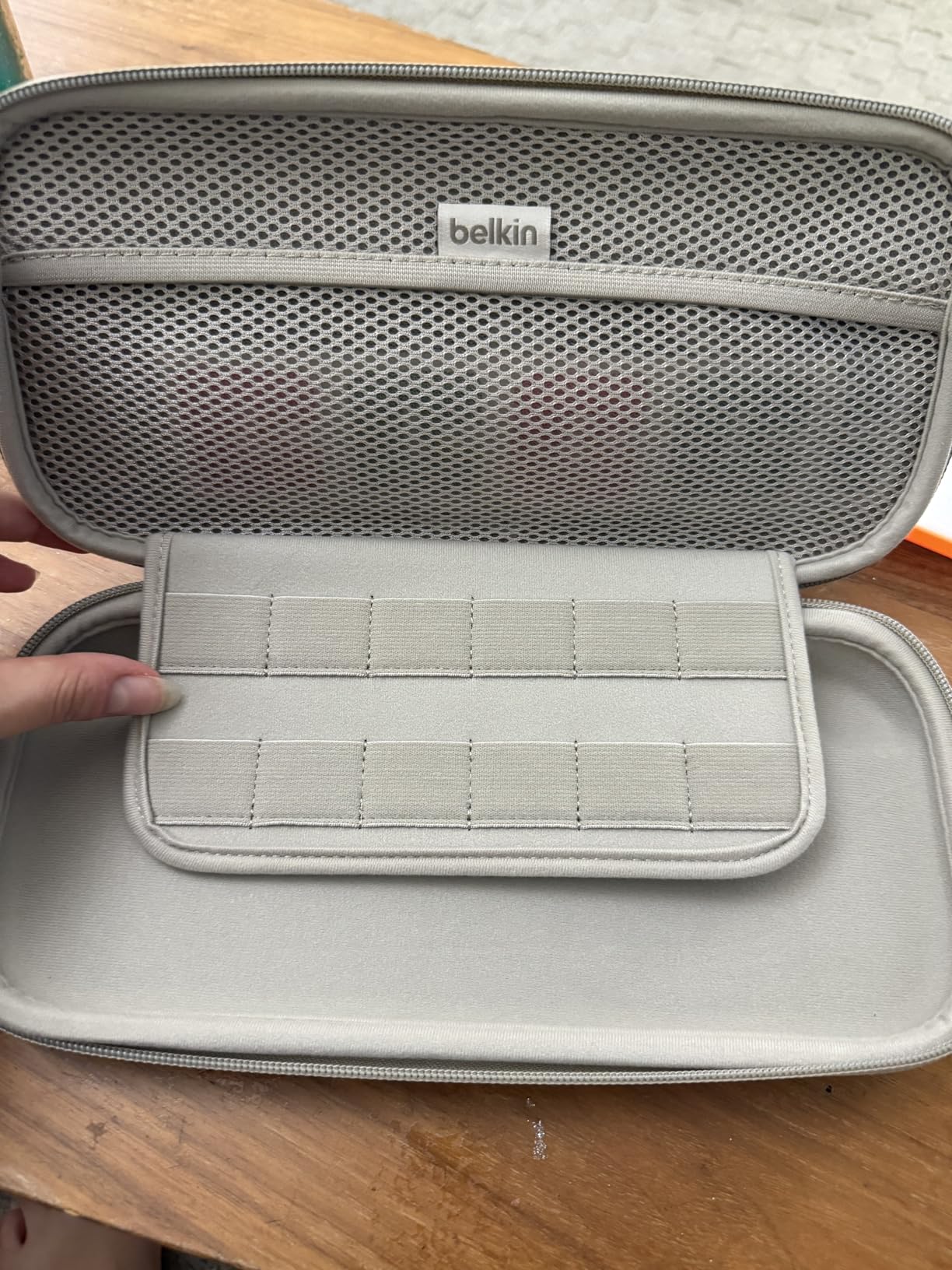 Belkin Nintendo Switch 2 Case, Travel Bag w/AirTag Holder & Storage Pocket for Up to 12 Game Cards - Portable, Lightweight Carrying Case w/Hard Shell, Soft Interior, Switch 2 Accessories - Sand - Customer Photo 1