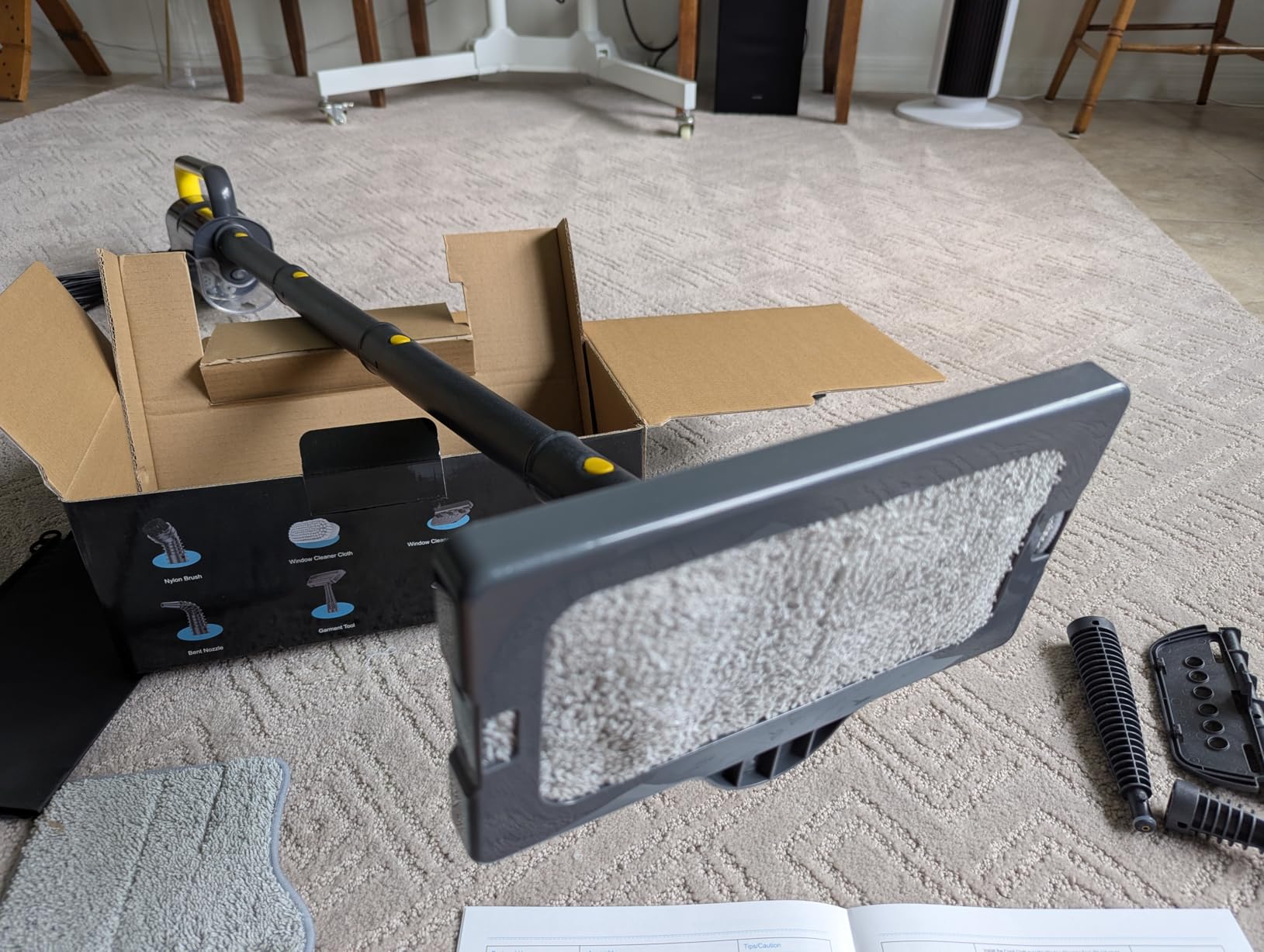 ScrubWiz Steam Mop with Detachable Handheld Steam Cleaner, 10-in-1 Multi Accessories, Quick 10s Heat, 350ml and 2-Level Steamer for Cleaning Floor, Carpet, BBQ Grill, Tile, and Grout, Light White - Customer Photo 1