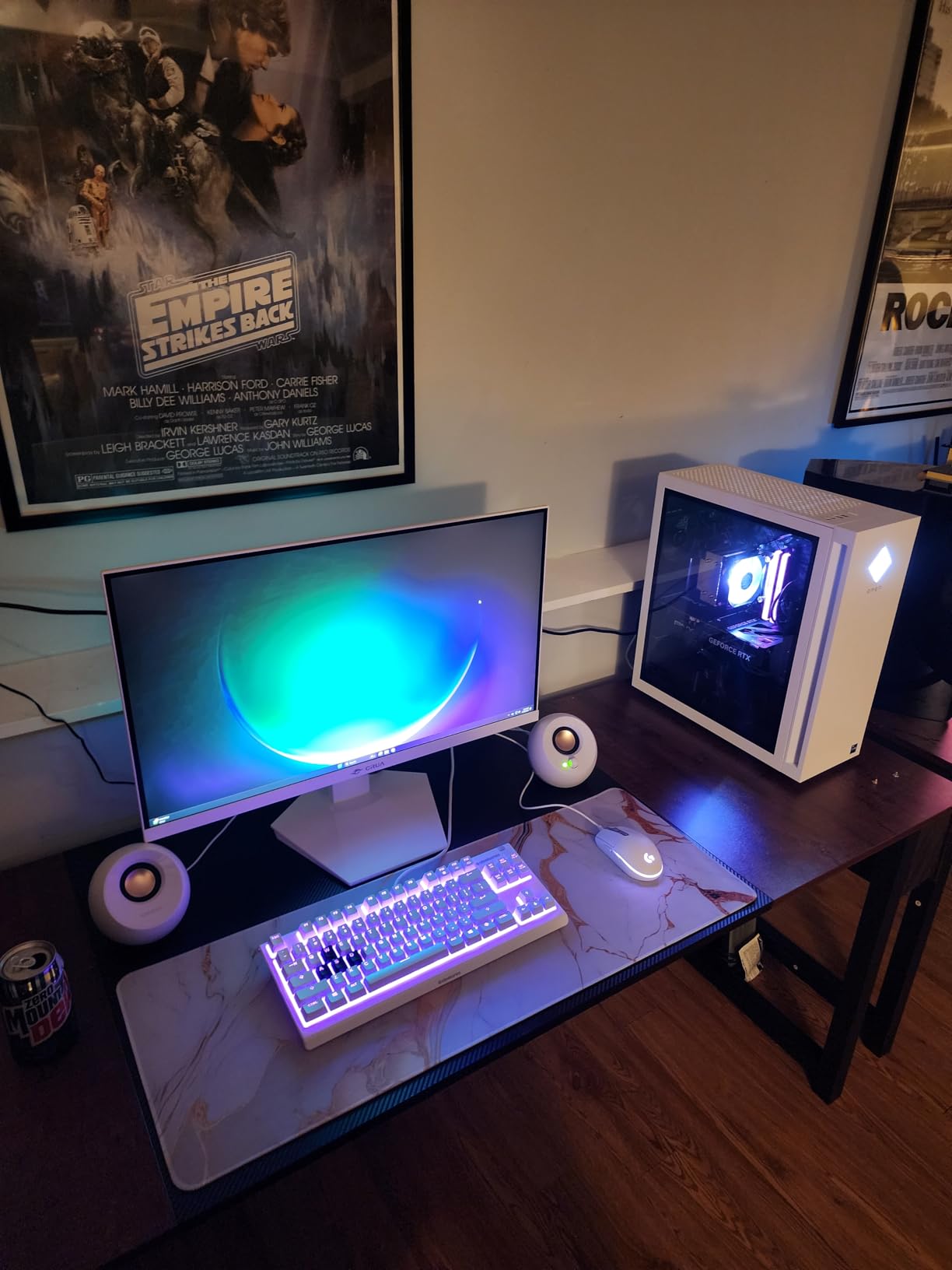 CRUA 27'' Gaming Monitor 360HZ 2k 1440P 120%sRGB IPS Computer Display Screen, Height/Pivot/Swivel/Tilt Adjustable Vertical Monitor Support FreeSync, Built in Speaker, DP1.4 & HDMI2.1, Wall Mount-Black - Customer Photo 2